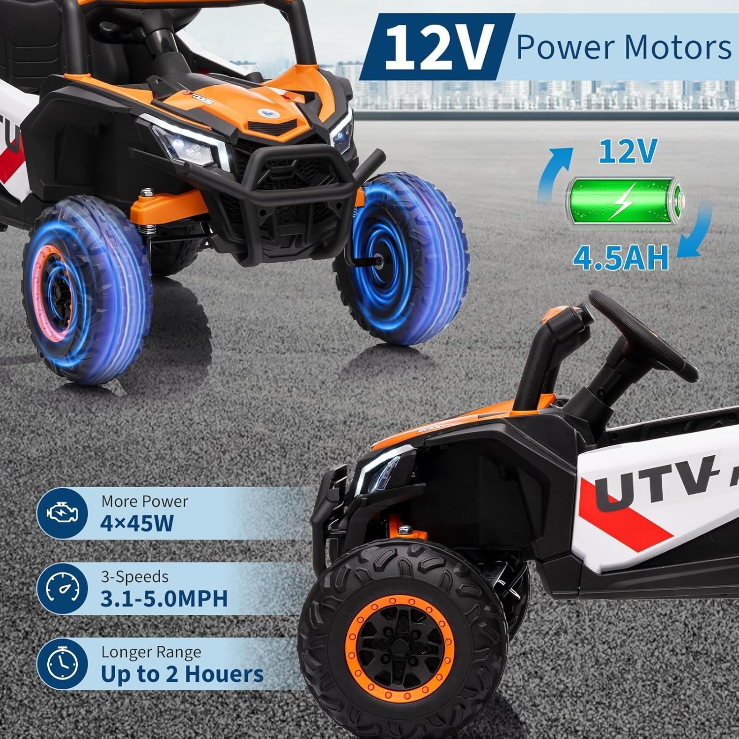 Kids Ride-on Truck 12v with Remote Control – 4WD/2WD UTV,Outdoor Play Vehicle