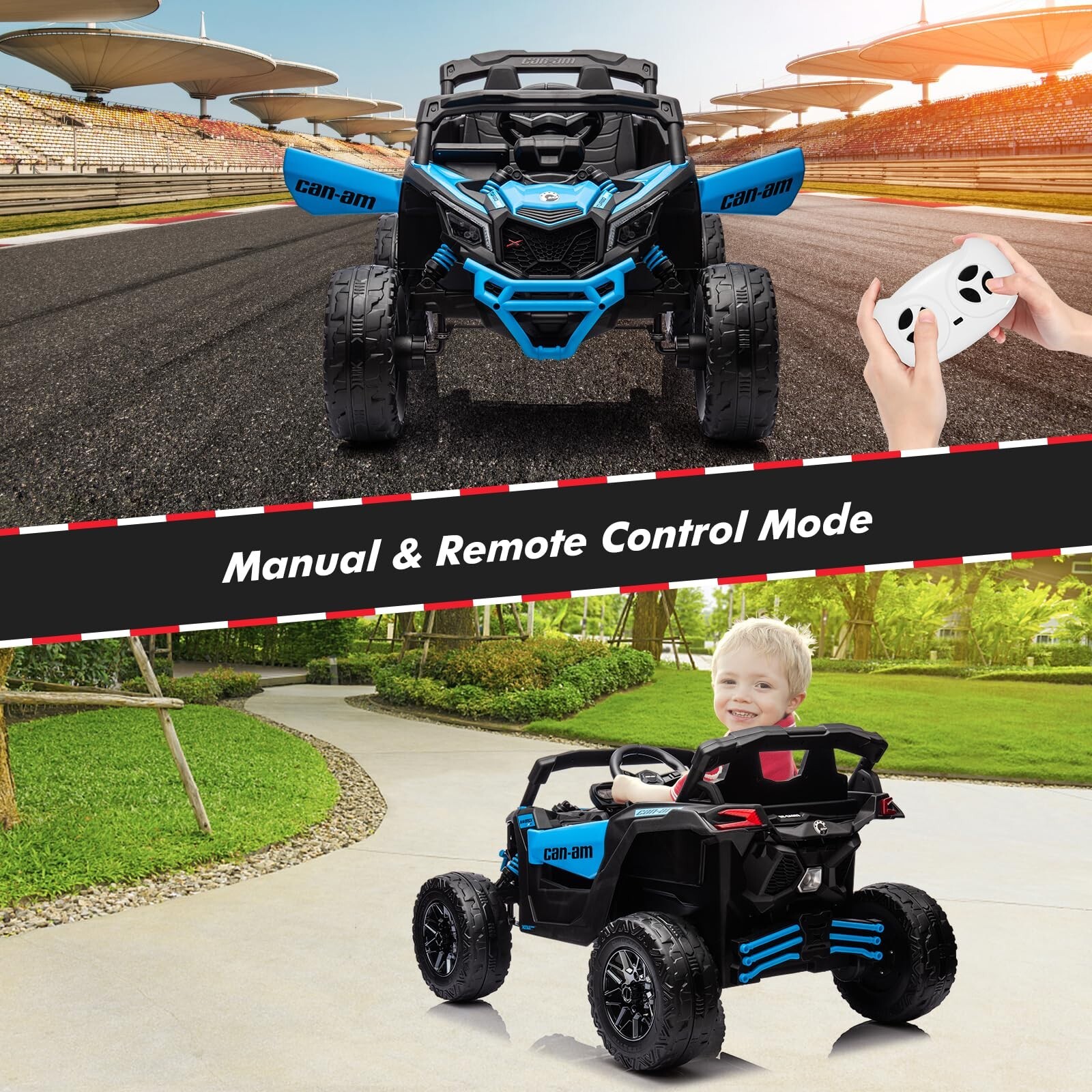 24V BRP Can-Am Licensed Ride on UTV Car for Kids Electric Toys 4WD Off-Road Quad