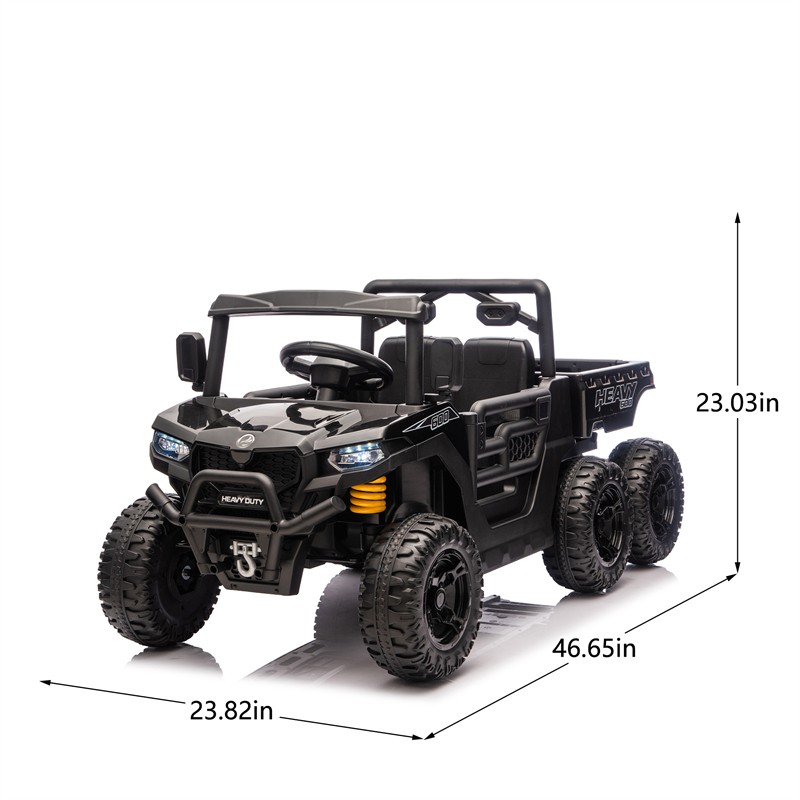 12/24V Kids Ride On Toy 6-wheel Electric Truck W/ Parents Control for Aged 3-5
