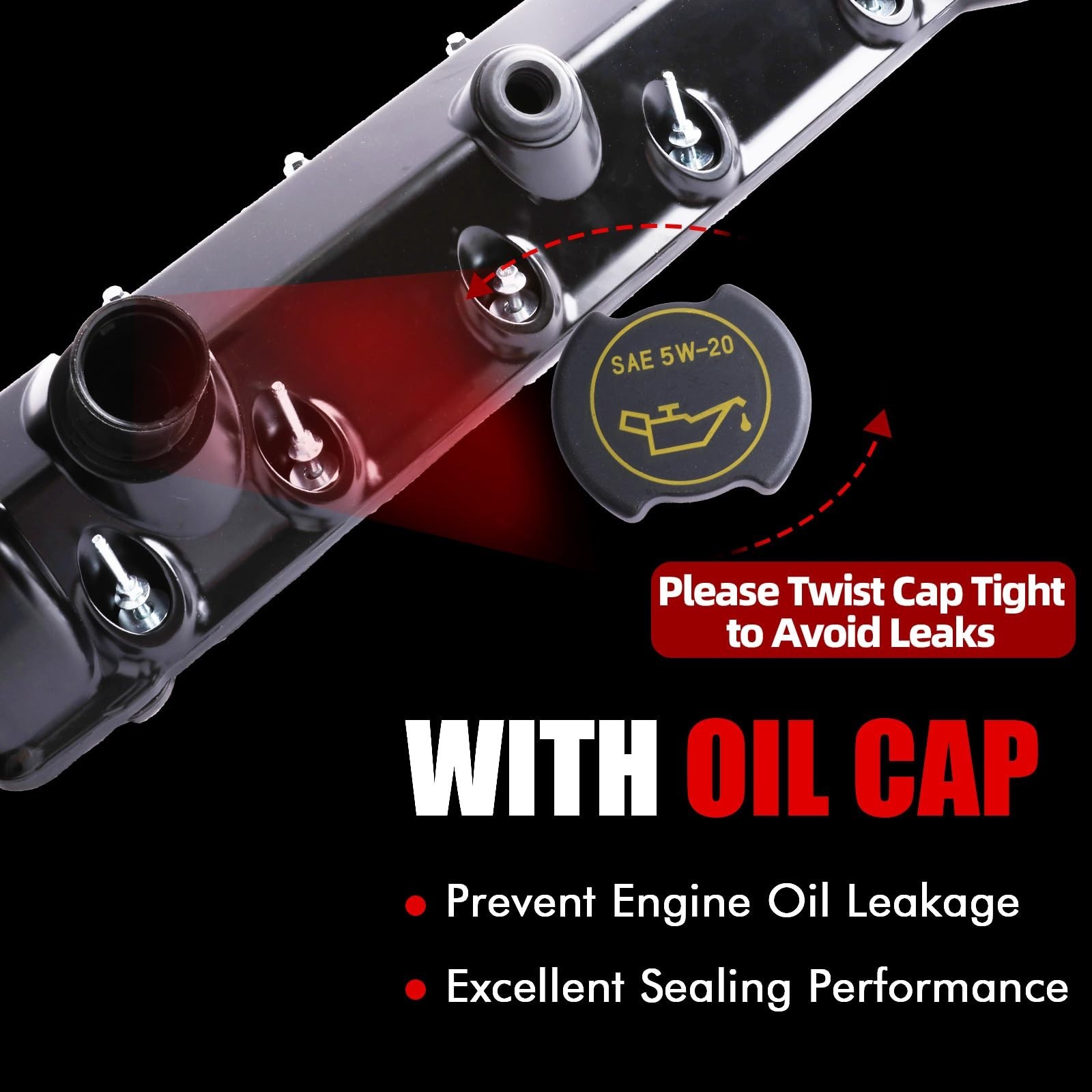 MITZONE Aluminum Engine Valve Cover Set Compatible with 1997-2004 Ford E-150 …