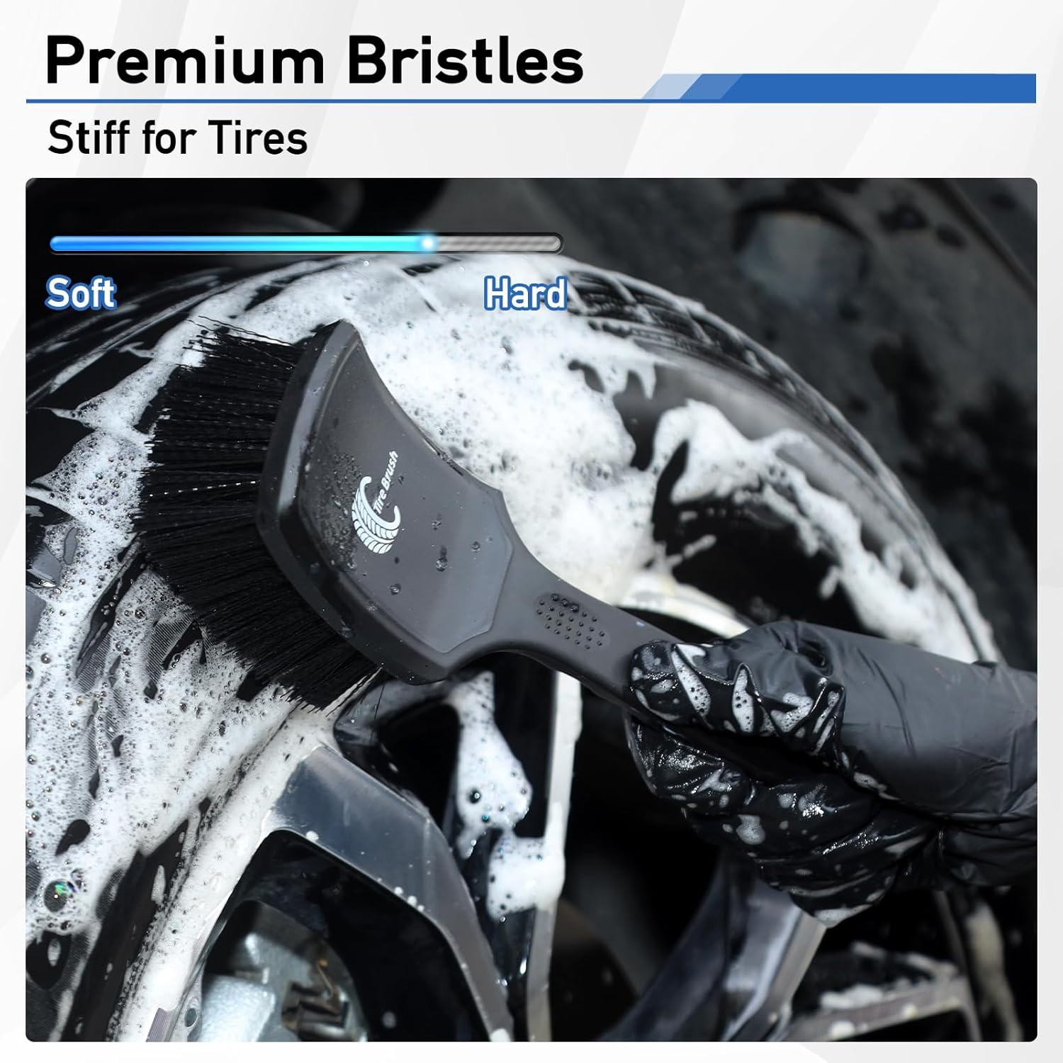 2Pack Car Wheel & Tire Detailing Brush Set,Stiff Bristle Tire Brush for Cleaning