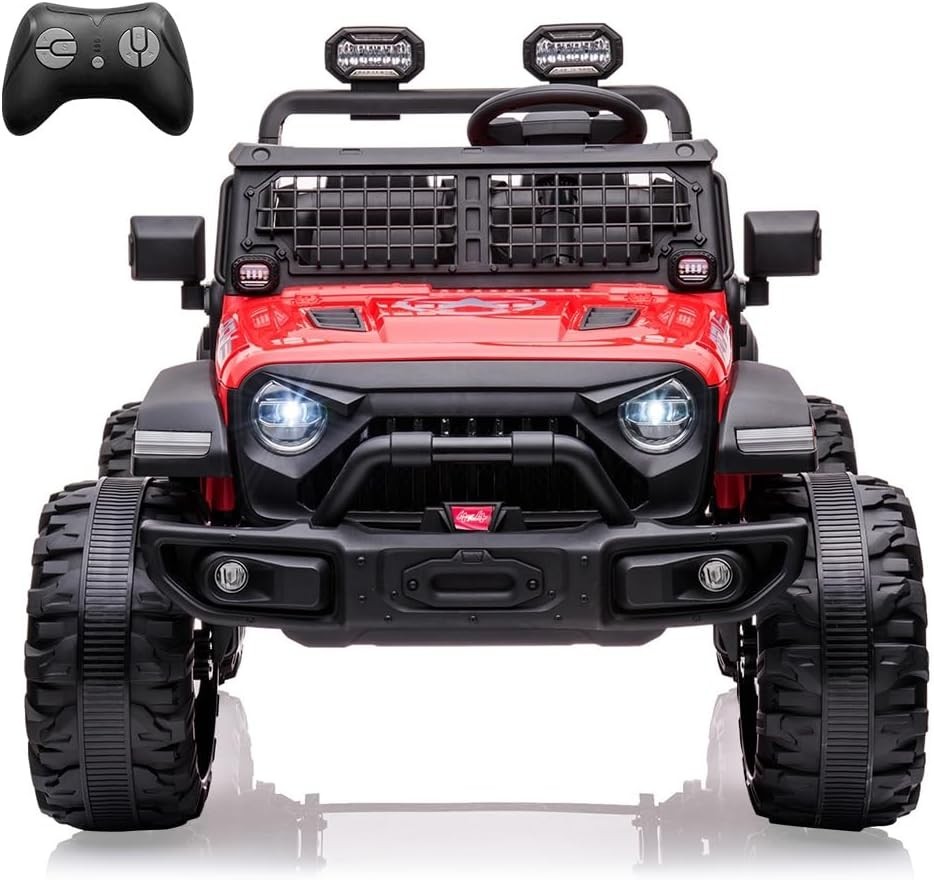 24V Kids Ride On Car 2 Seater w/ Remote 20in Seat 15.5in Wheels LED FM Music