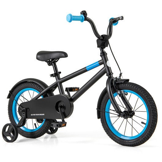 Kids Bike with Adjustable Handlebar and Saddle Black-14 inches – Color: Black –
