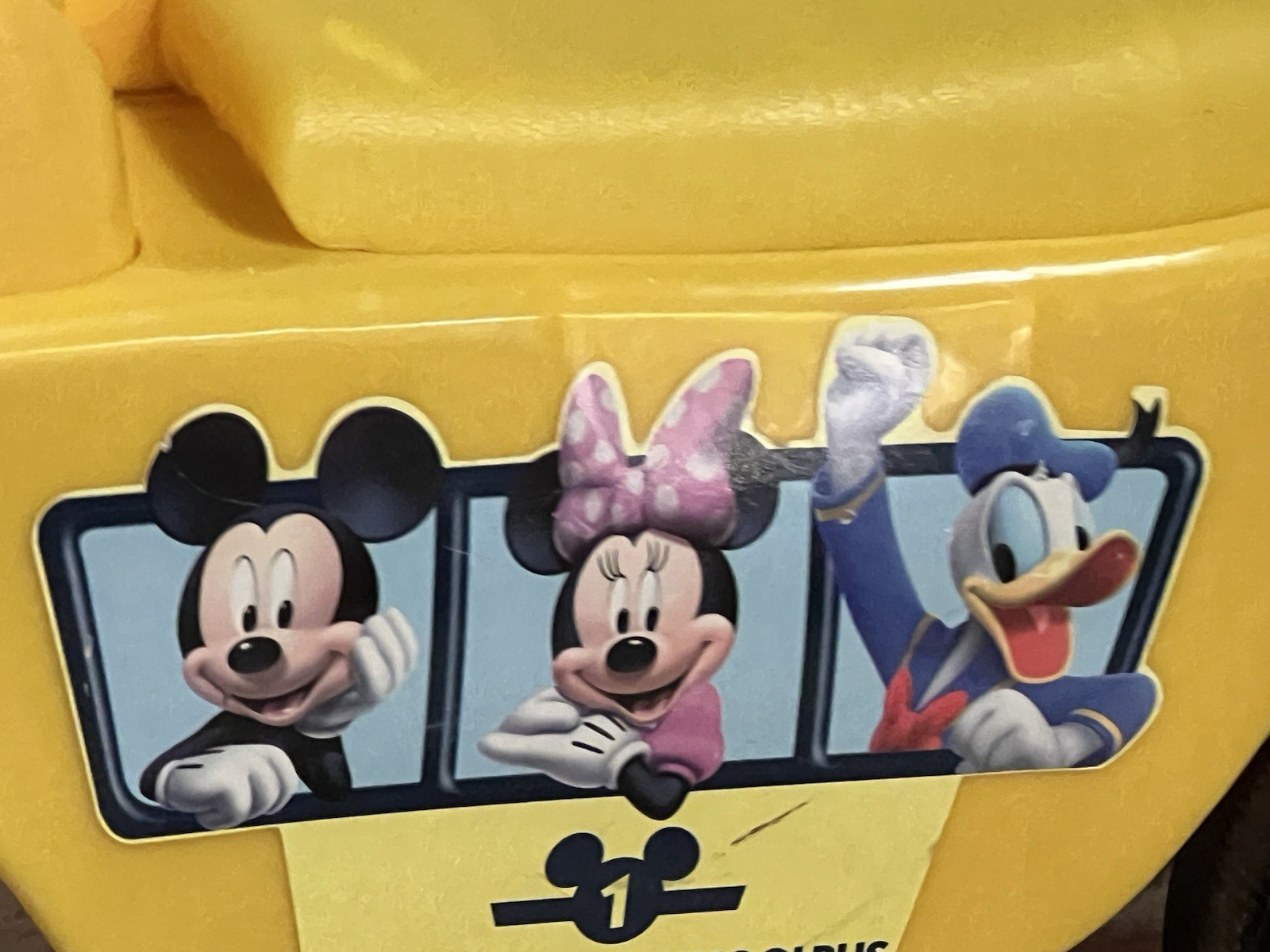 Vintage Kiddie land Disney Mickey Mouse Activity Bus Ride On Or Walker