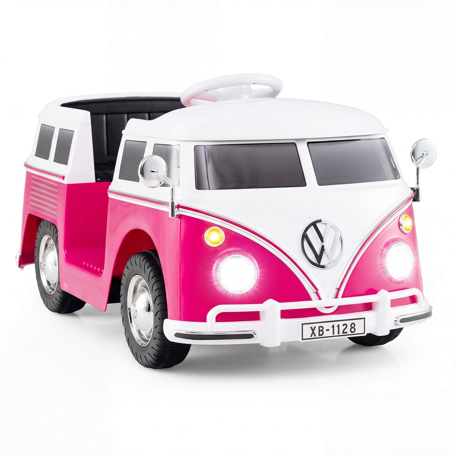 Licensed Volkswagen Ride-on Bus with Cup Holder, LED Headlights, Music & Horn