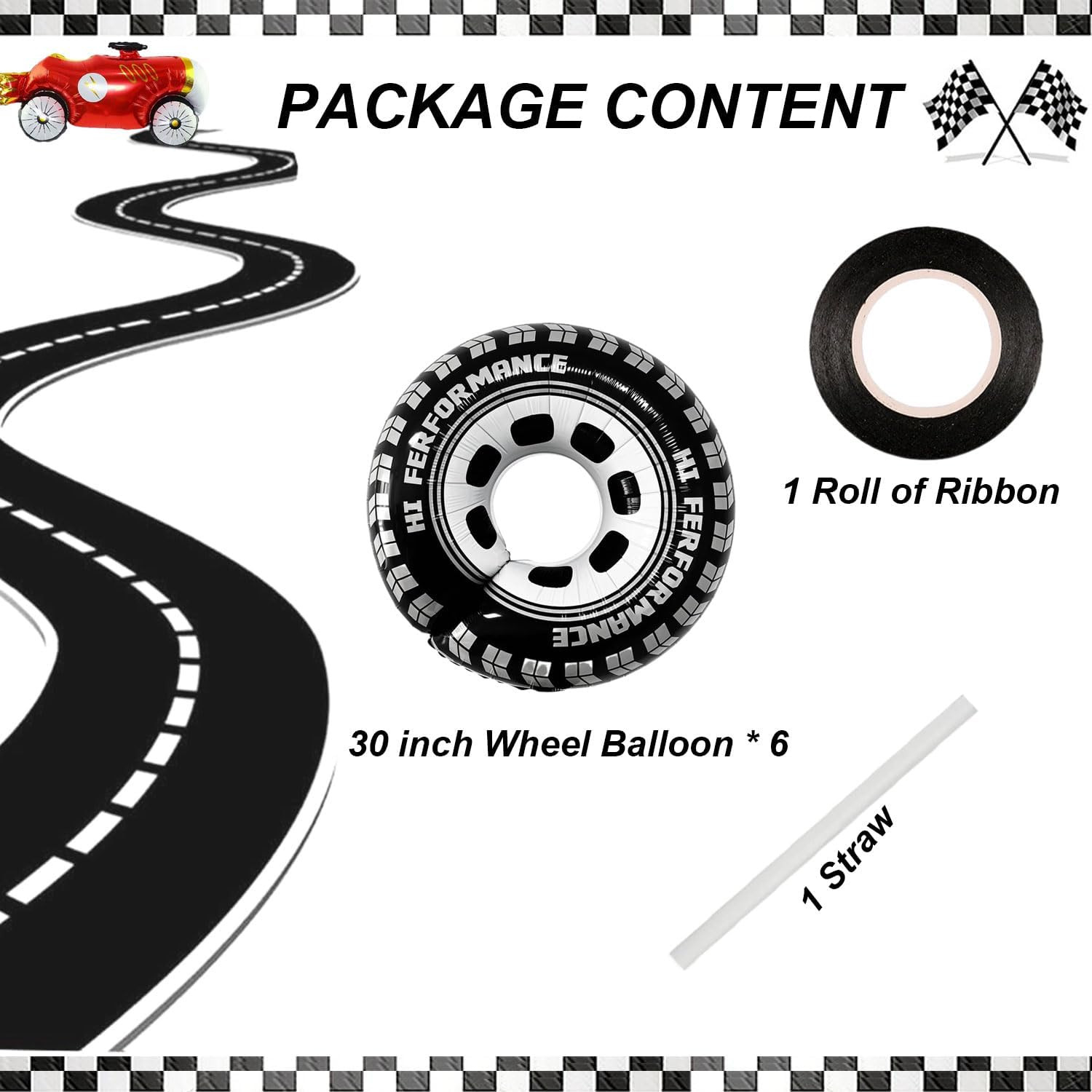 30 Inch Wheel Balloons, Race Car Tire Balloons, Racing Cars Wheels Theme Birt…