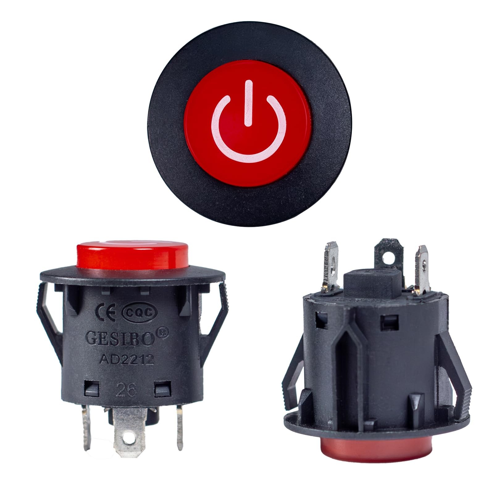 2 Pcs Power Button Switch Push Start Replacement Starts for Kids Ride On Toys