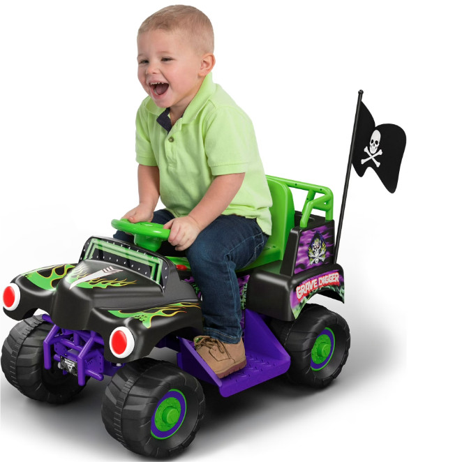6V Grave Digger Ride-On Monster Truck Car Monster Jam 18-36 Months Kids Toy