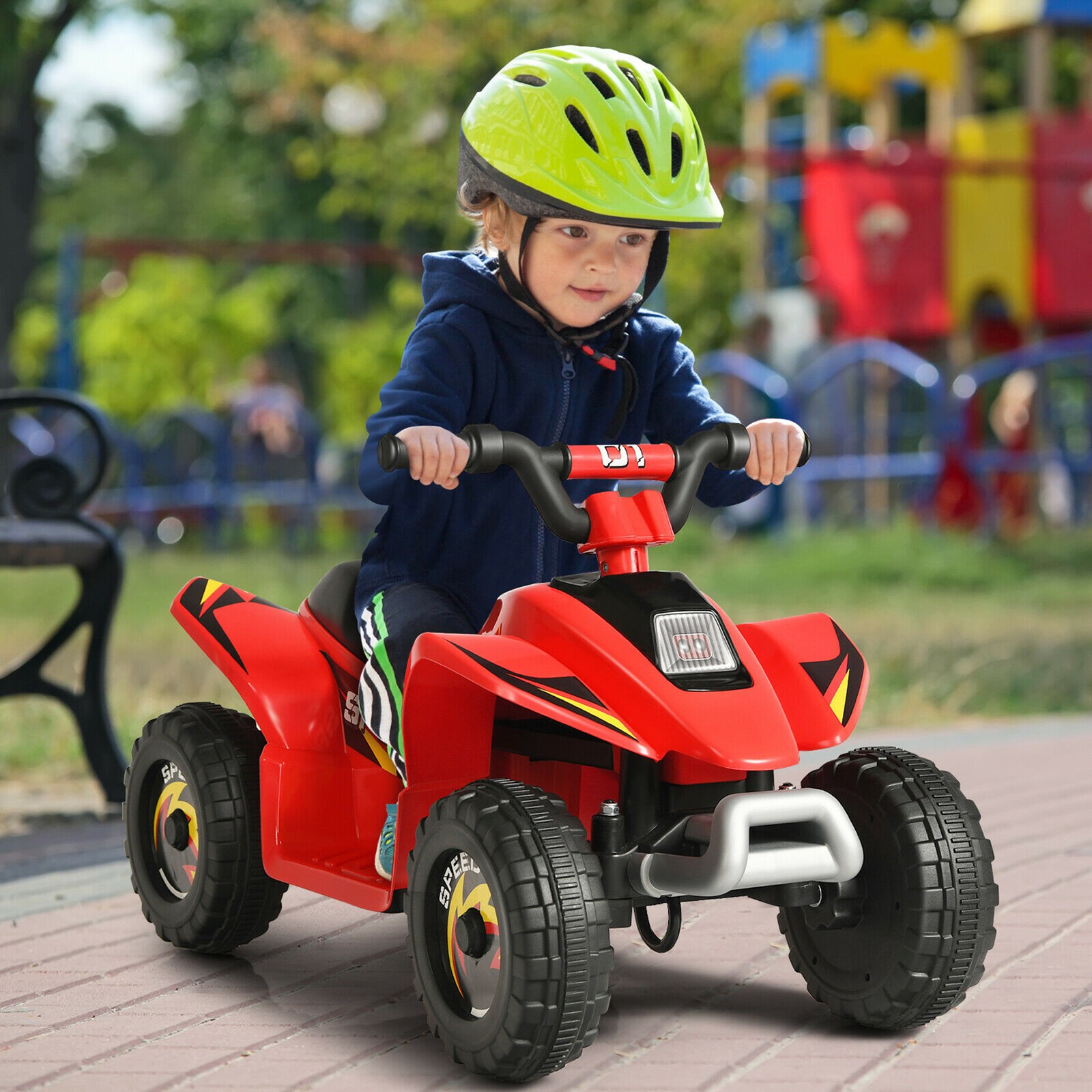 6V Kids Electric Quad ATV 4 Wheels Ride On Toy Toddlers Forward & Reverse Red