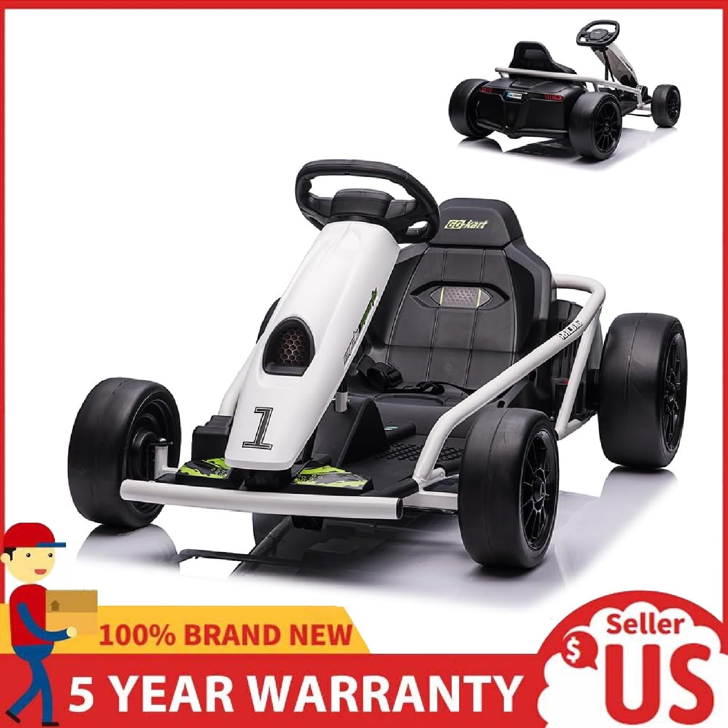 24V Kids Ride On Go Kart 9Ah Battery 250W*2 Motors Electric Riding Go Kart Toy