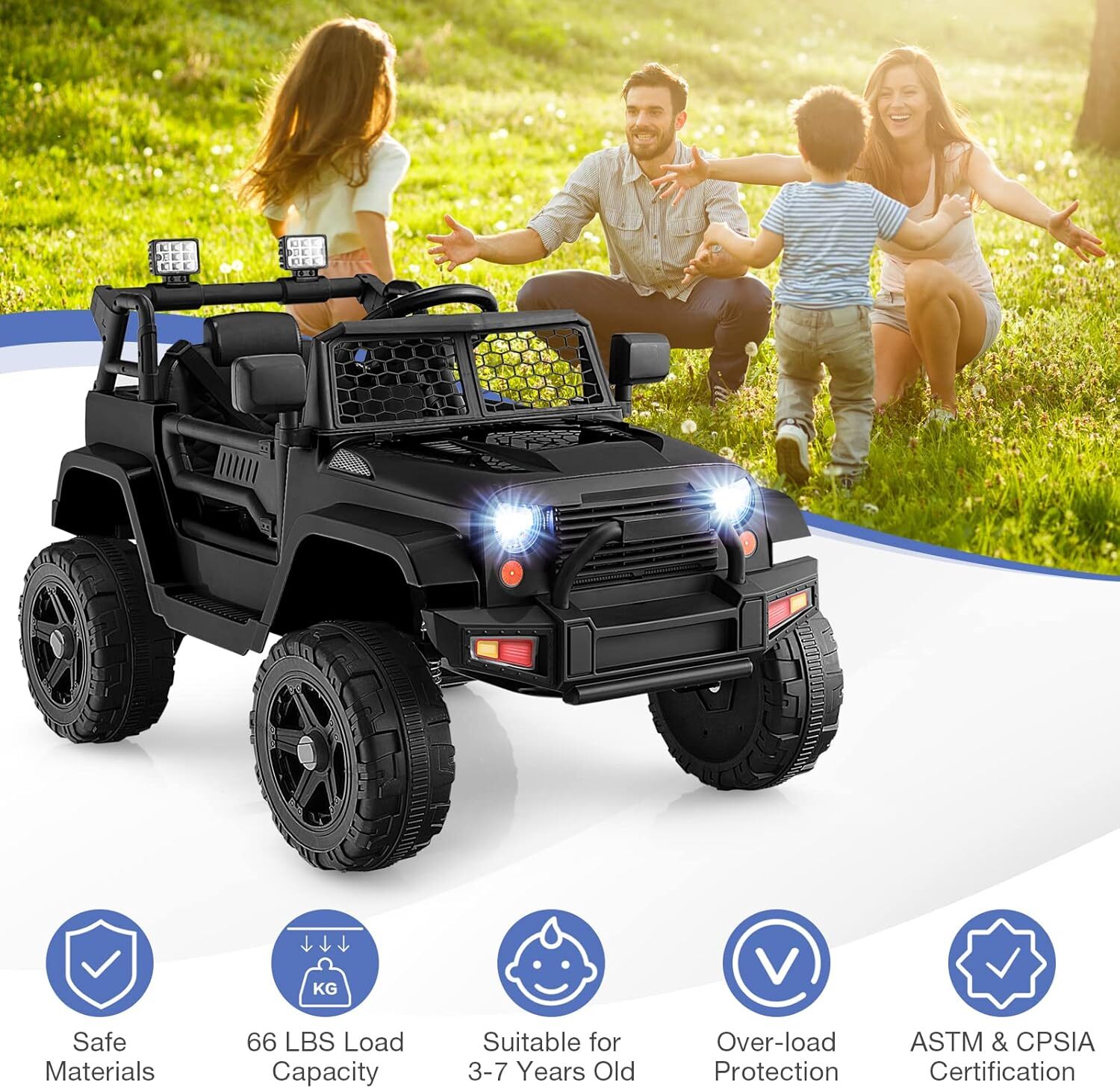 Carrito Para Niños Electrico De Juguete A Control Remoto Todo Terreno Resistente