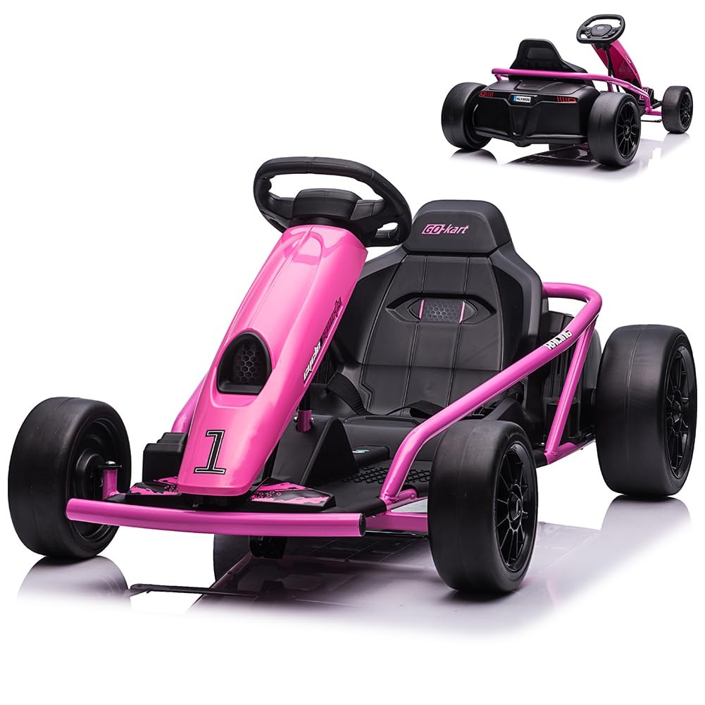 Garvee 24V Kids Go Kart,High Speed Electric Drift Kart with Music for Ages 8-12
