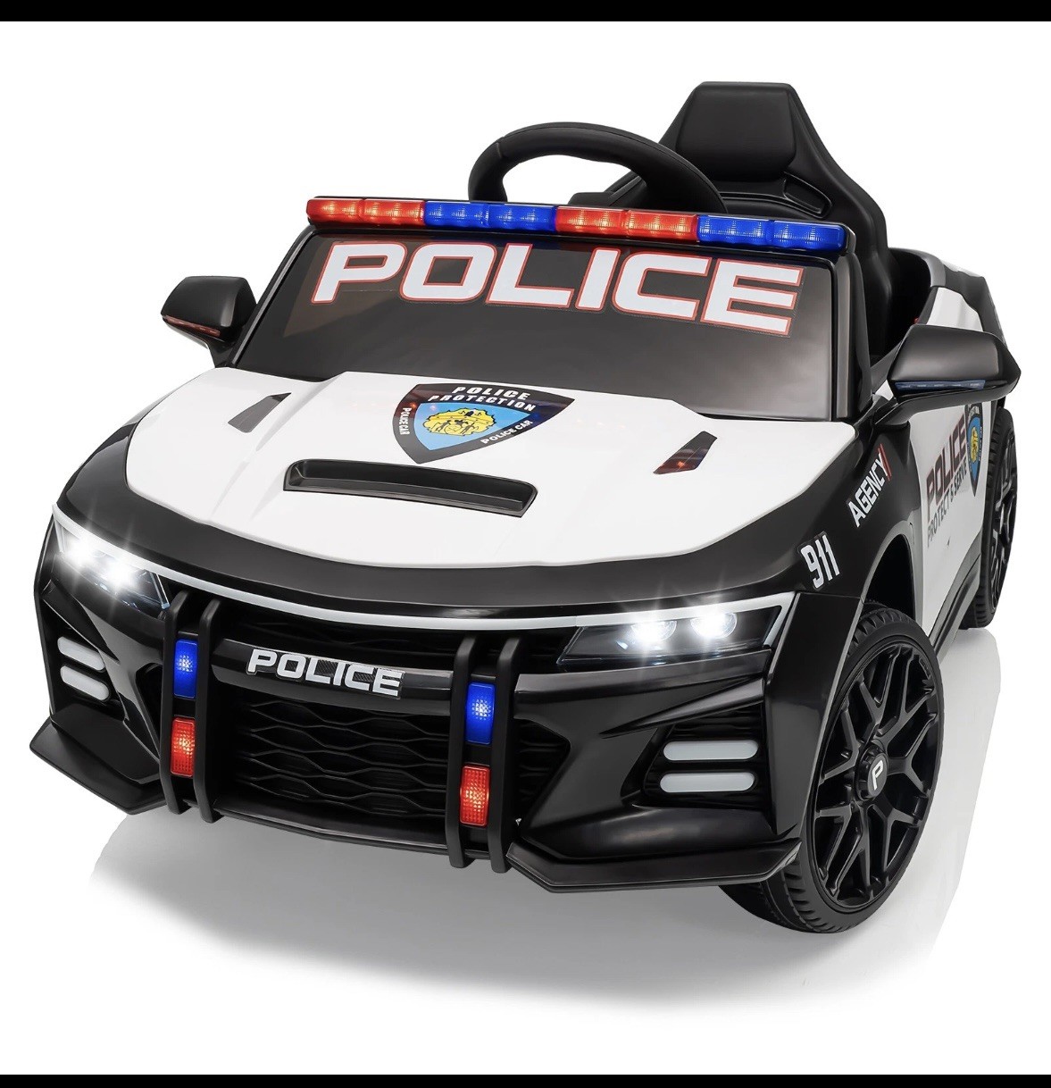 Police Car Ride on Electric Car for Kids,Battery Powered Ride-on Toys Cop Cars