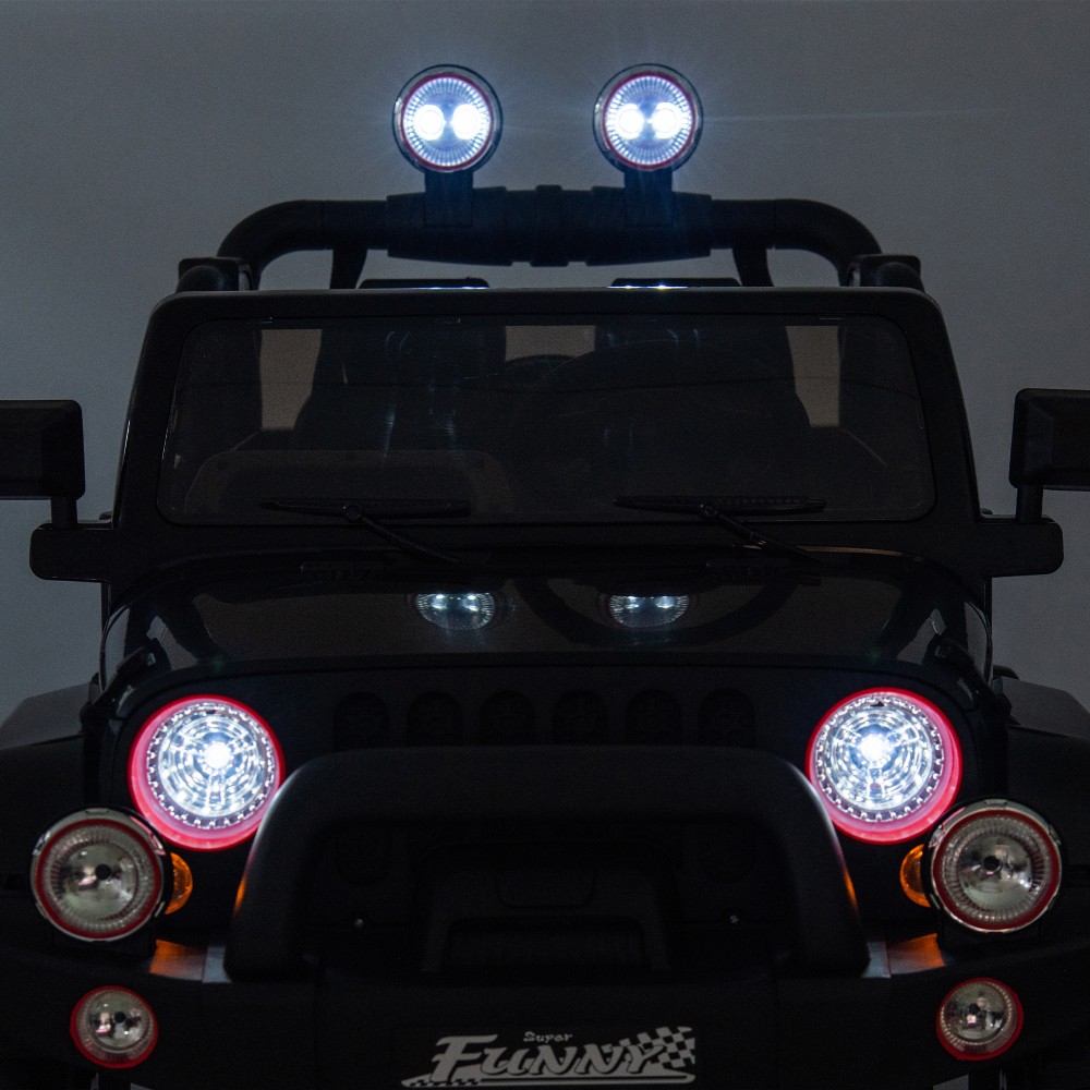 24V Kids Ride On Car Parental Control, Rear Suspension, Bluetooth USB Lights