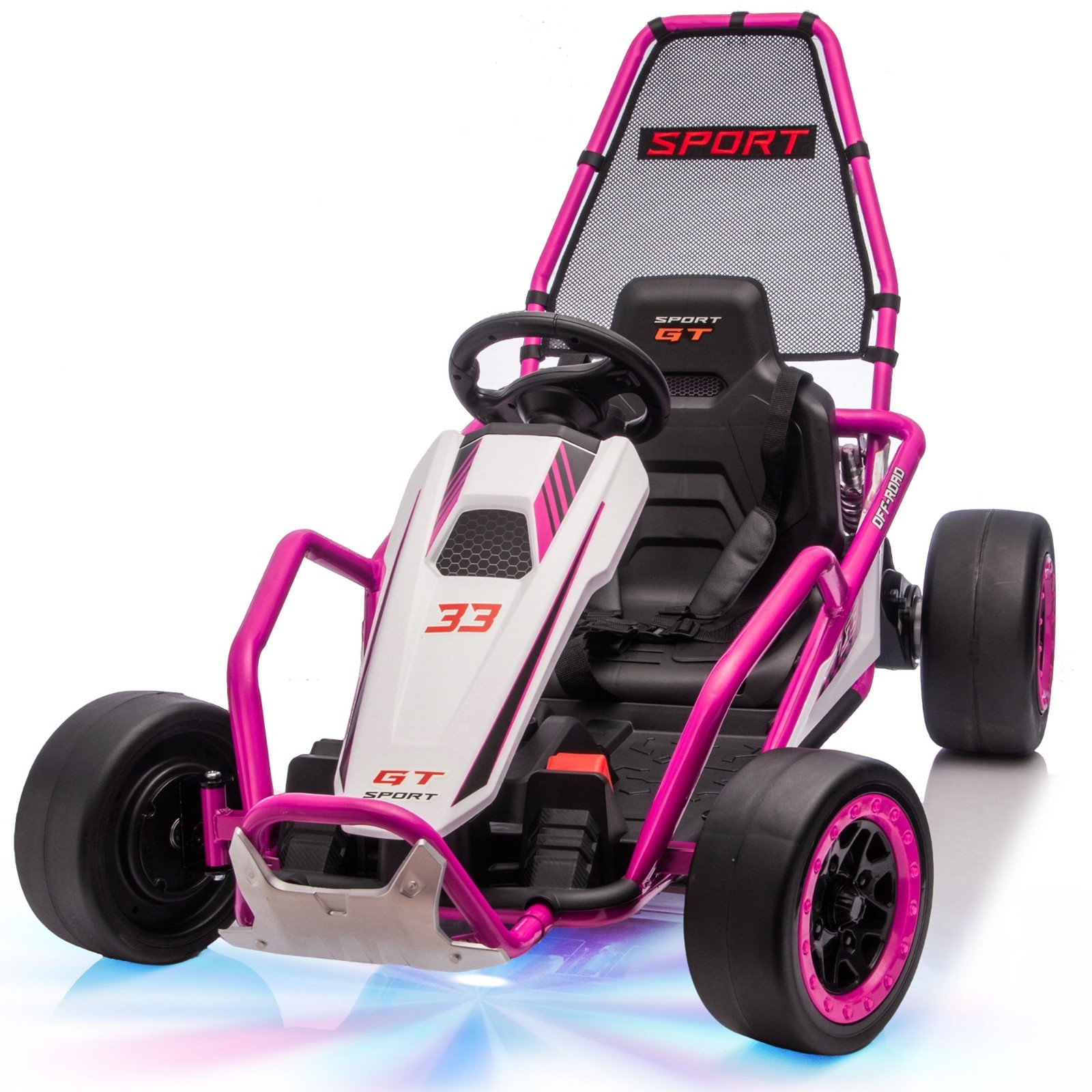 24V Kids Electric Go Kart 7AH Electric Drift Kart Car for Age 6+,400W Motor,Pink