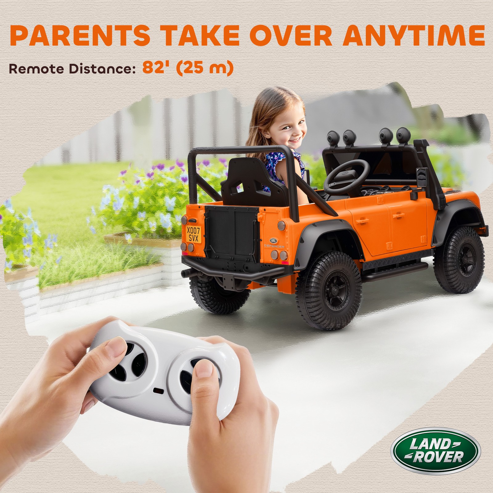 12V Licensed Land Rover Defender Kids Ride-On Car Electric SUV Remote Control