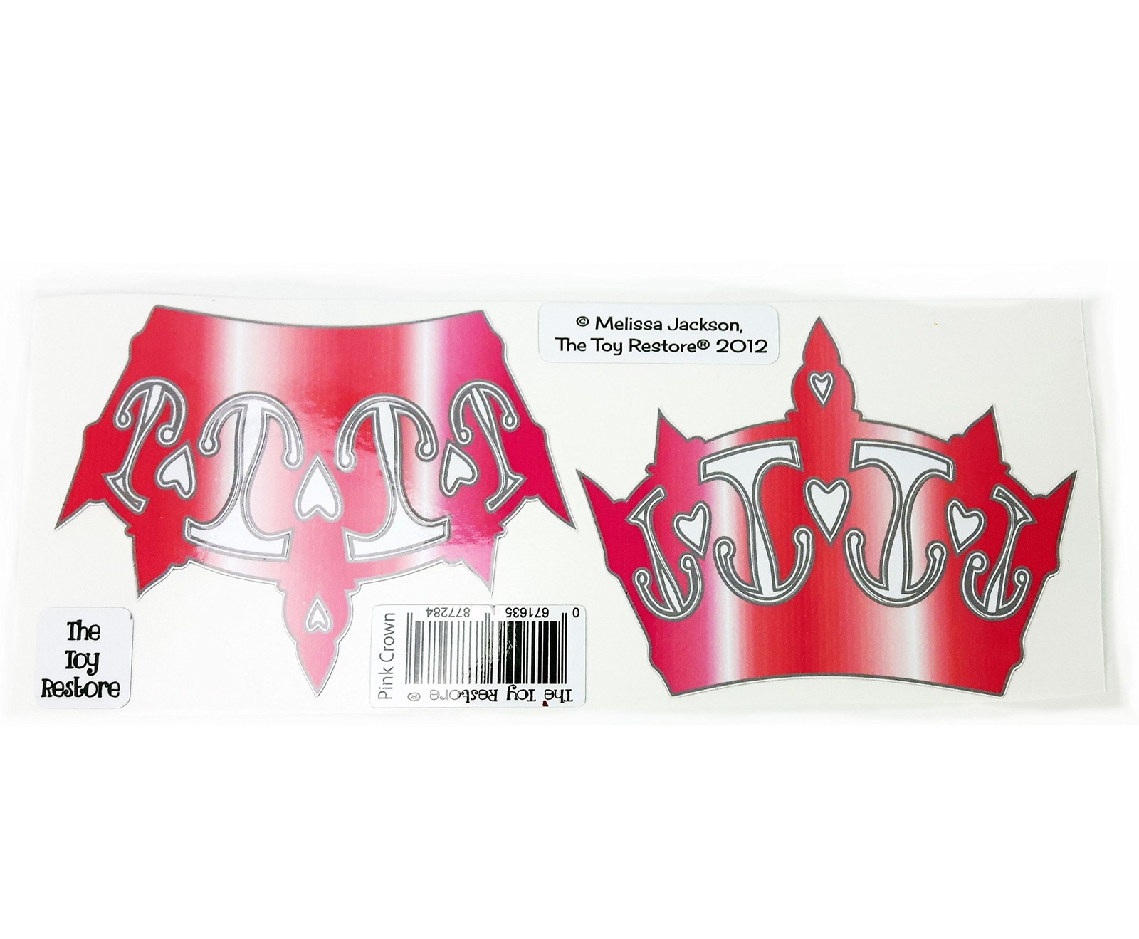 The Toy Restore Pink Crown Outdoor Decals Stickers to Suit Any Cozy Coupe Custo