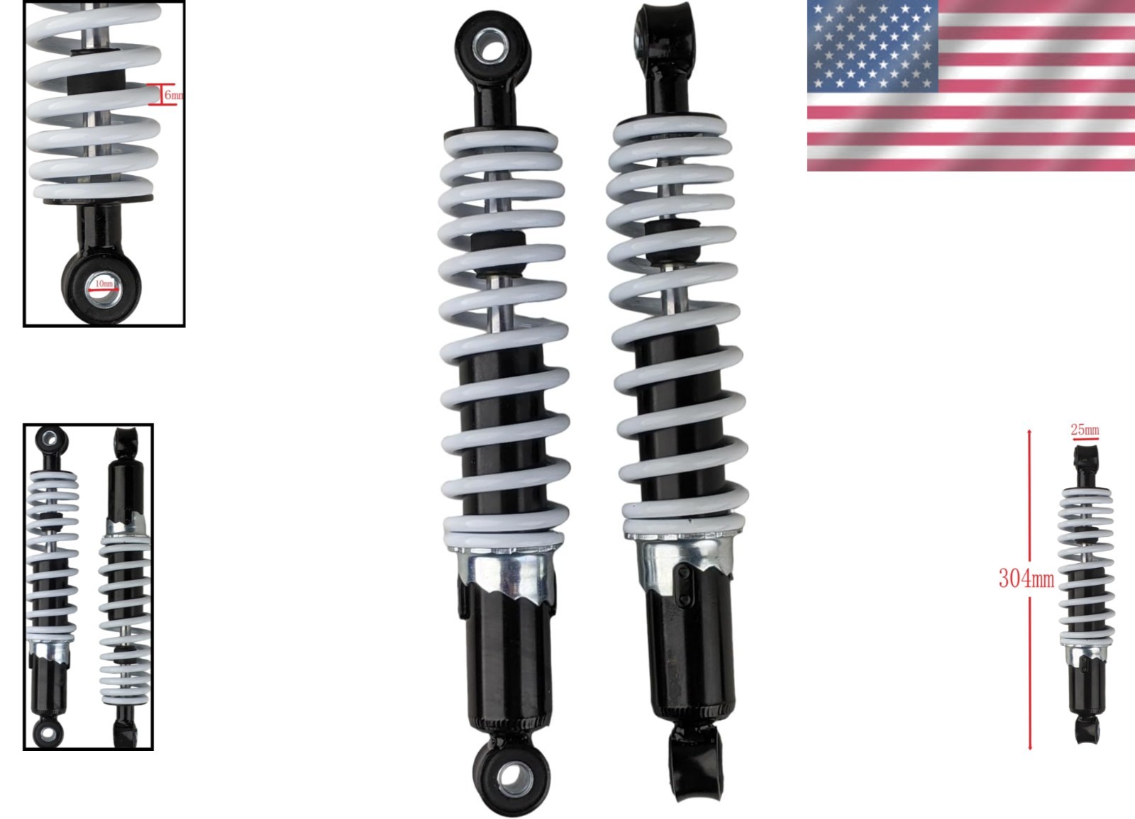 Adjustable 10″ 11″ Front Shock Set for 50cc-125cc ATVs – Enhanced Performance