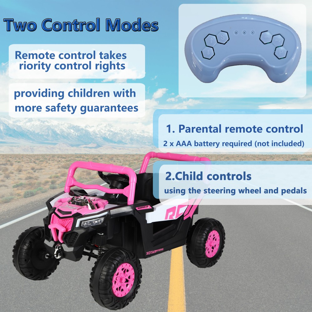 Kids Electric Ride On Car Pink 2.4G Remote Control Swing Toy Car