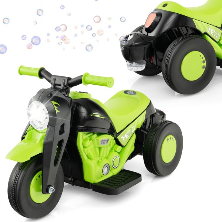 6V Battery Kids Ride on Electric Motorcycle Gift Kids w/Bubble Maker and Music