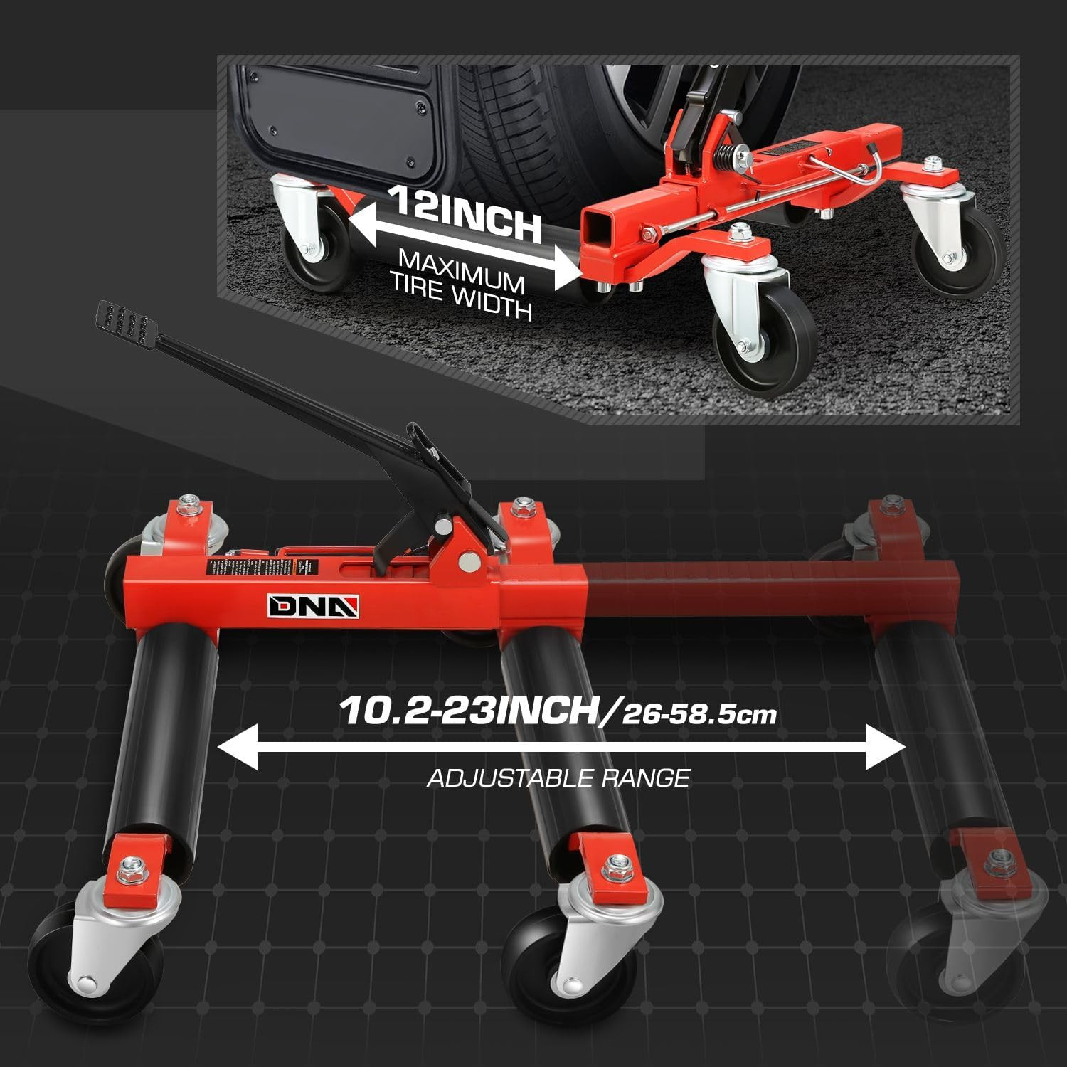 Heavy Duty 2Pcs Car Wheel Dolly Jack Set – 1250 Lbs Vehicle Positioning Skates