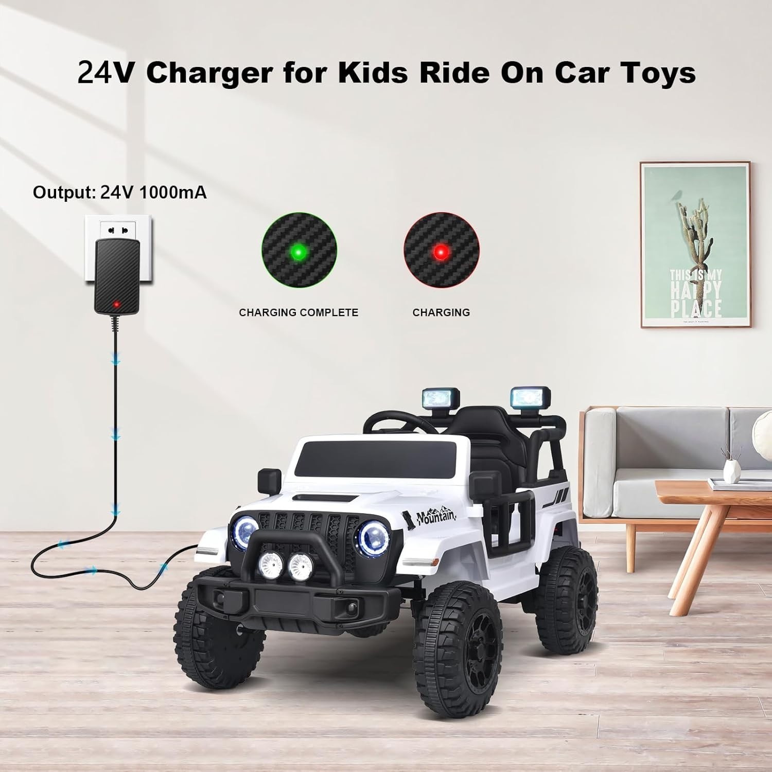 24V Charger for Kids Ride On Car Toys 24 Volt Battery Best Choice Products Wr…