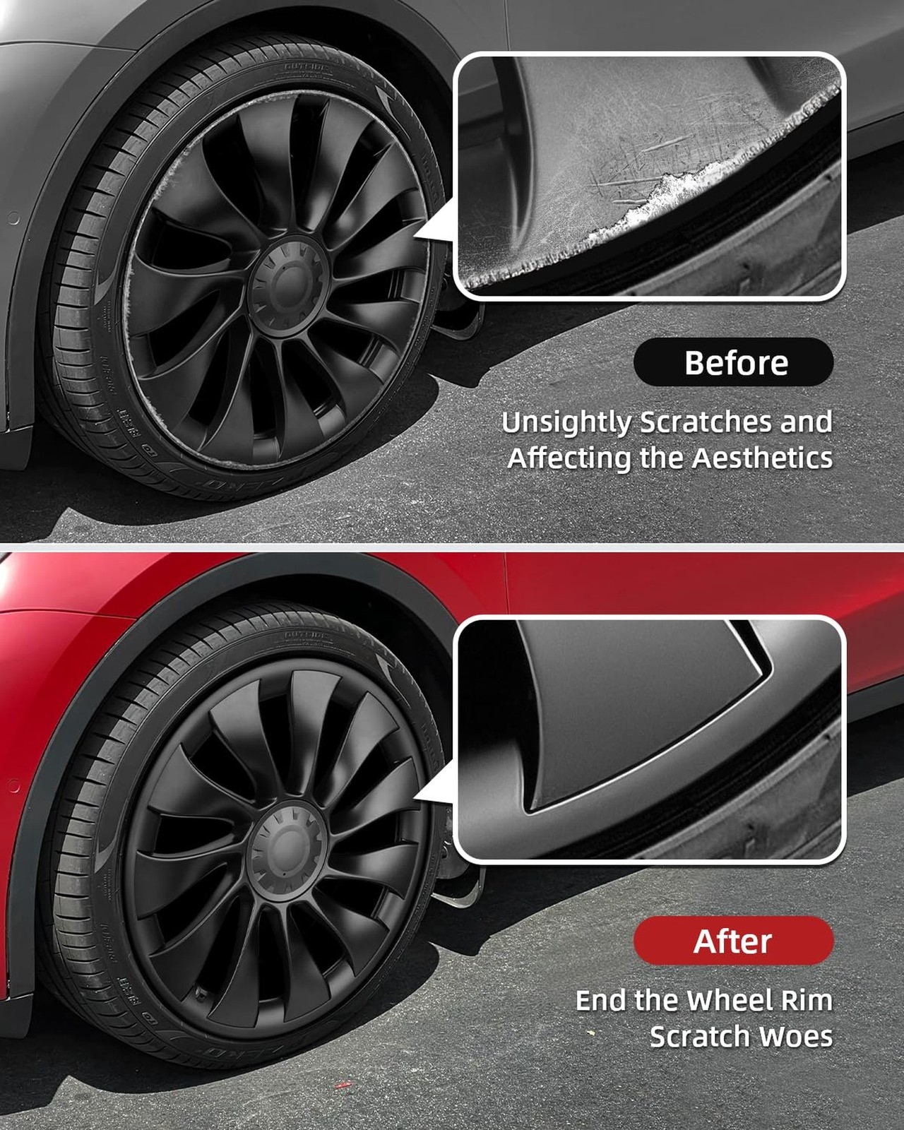 Model Y All-in-one Wheel Rim Protector for Tesla Model Y 21” Uberturbine Whe…