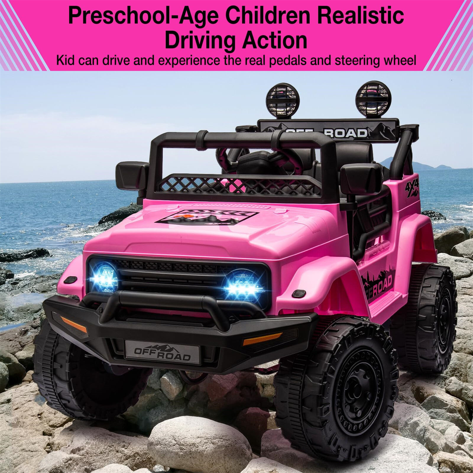 12V Kids Ride-On Truck with Parent Remote Control Electric Car Spring Suspension