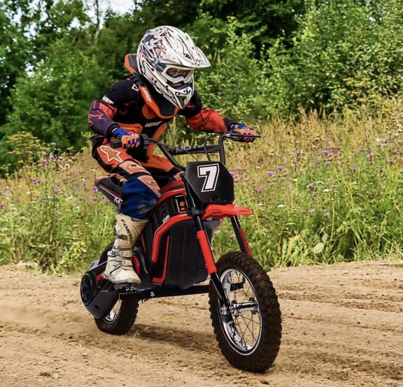 McTZ R Z5E Red & Black Battery Powered Kids Dirt Bike Ride-On Motorcycle