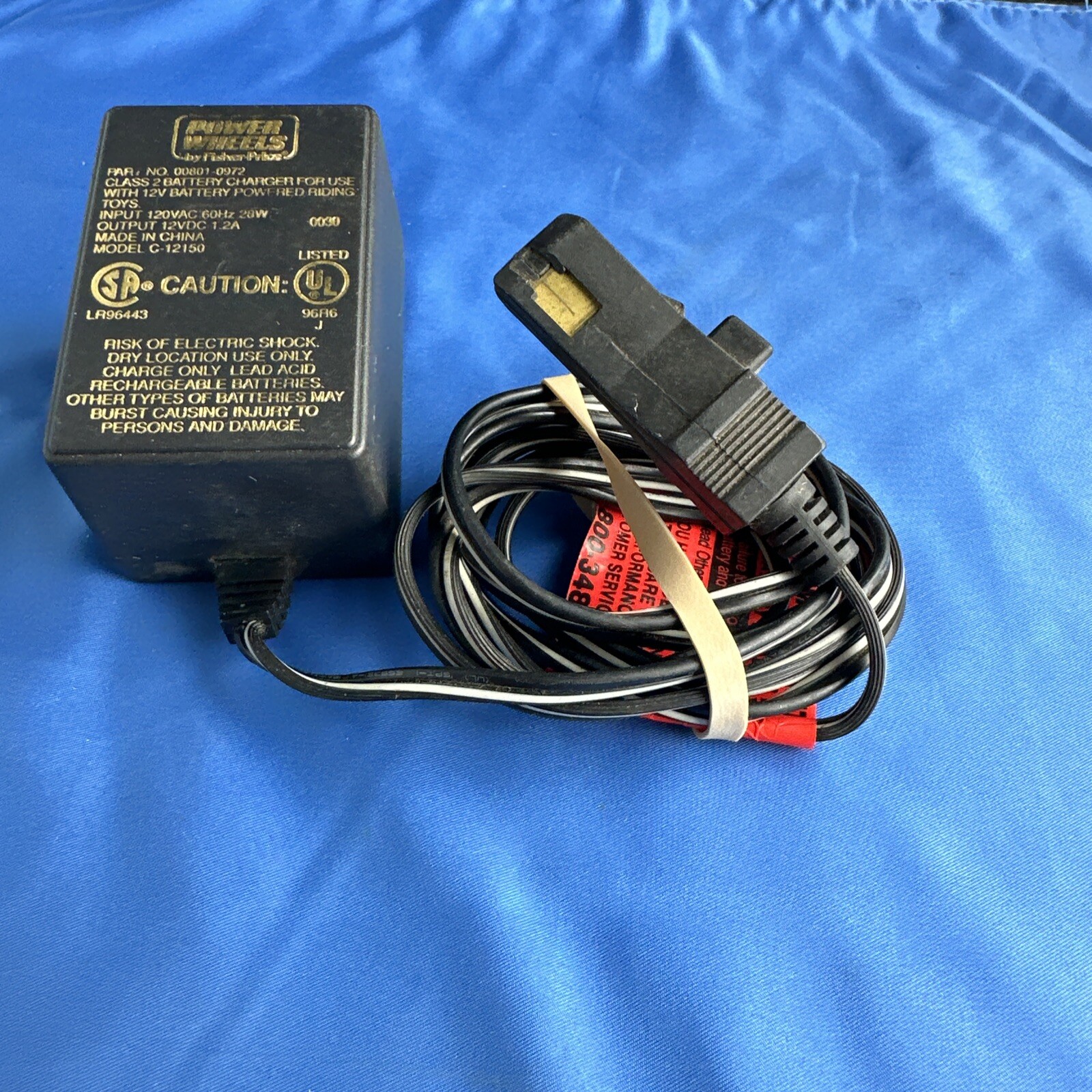 Fisher Price Power Wheels 00801-0972 Class 2 Battery Adapter Charger 12V OEM