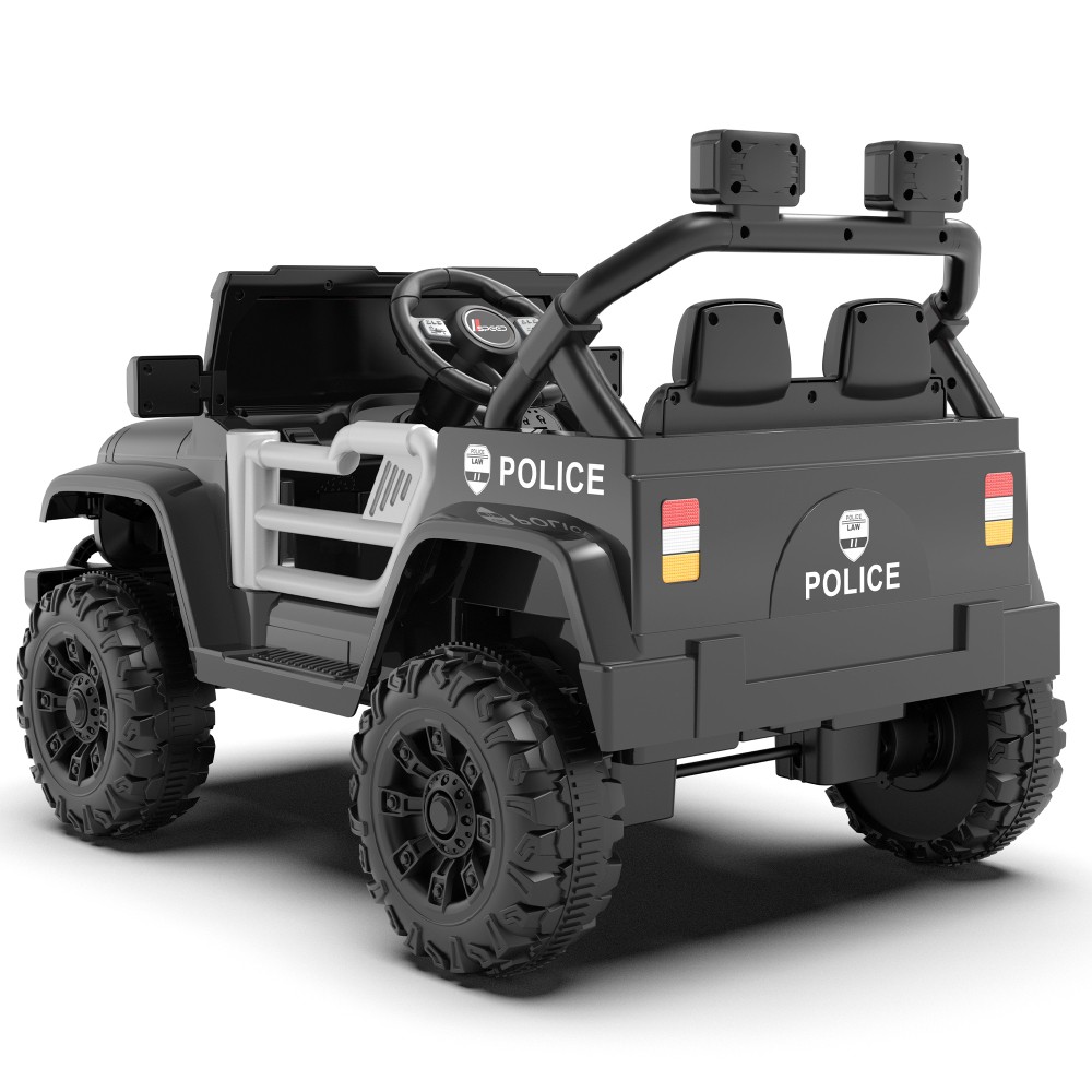 12V Kids Electric Police Ride On Car W Parent Remote Control Bluetooth USB Music