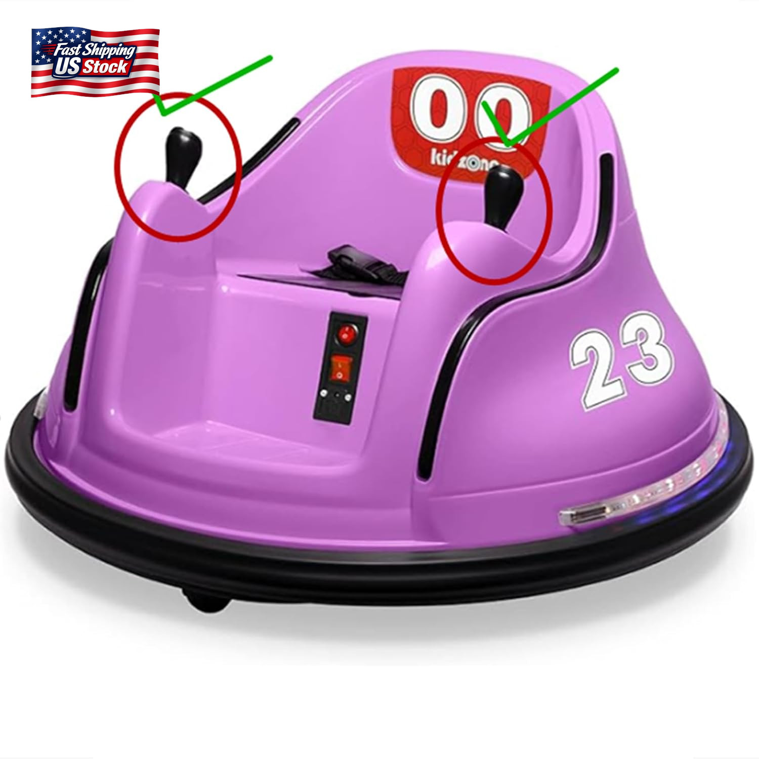 2Pcs Weelye Children’S Electric Car Joystick Toy Bumper Car Forward Reverse Swit