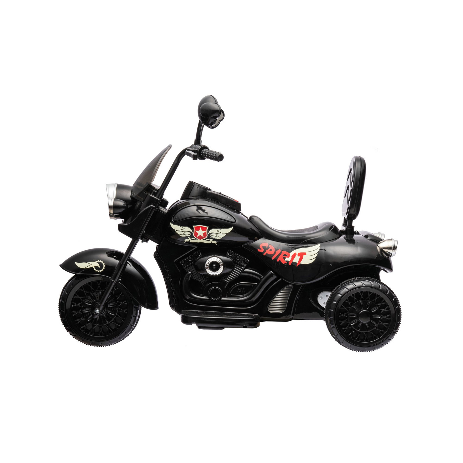 12V Freddo Kids Cruiser Chopper Motorcycle Ride On Toy Car W/ LED Lights Black