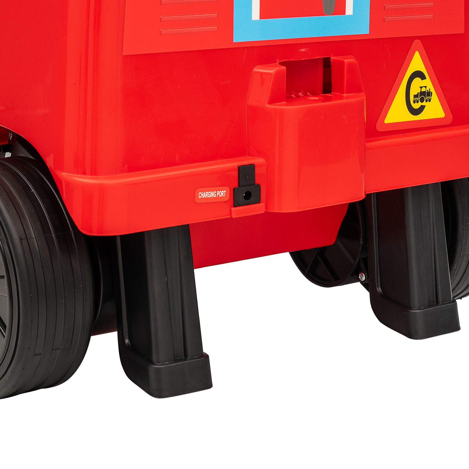 Blue/Red 2-Seater Ride On Train 12V Kids Electric Car w/Music,Light,Honk,Storage