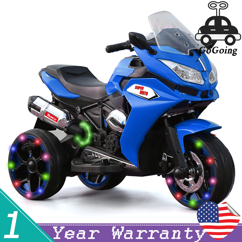 12V Electric Motorcycle Ride On Toy Rechargeable Motor Bikes 1.8-3.2MPH for 3-6