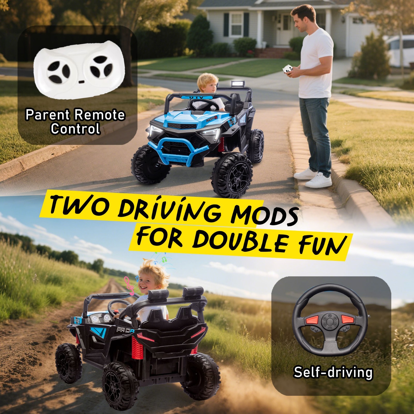 24V Kids Electric Car Ride On Toys w/Remote,Battery Power Wheels for Boys Girls