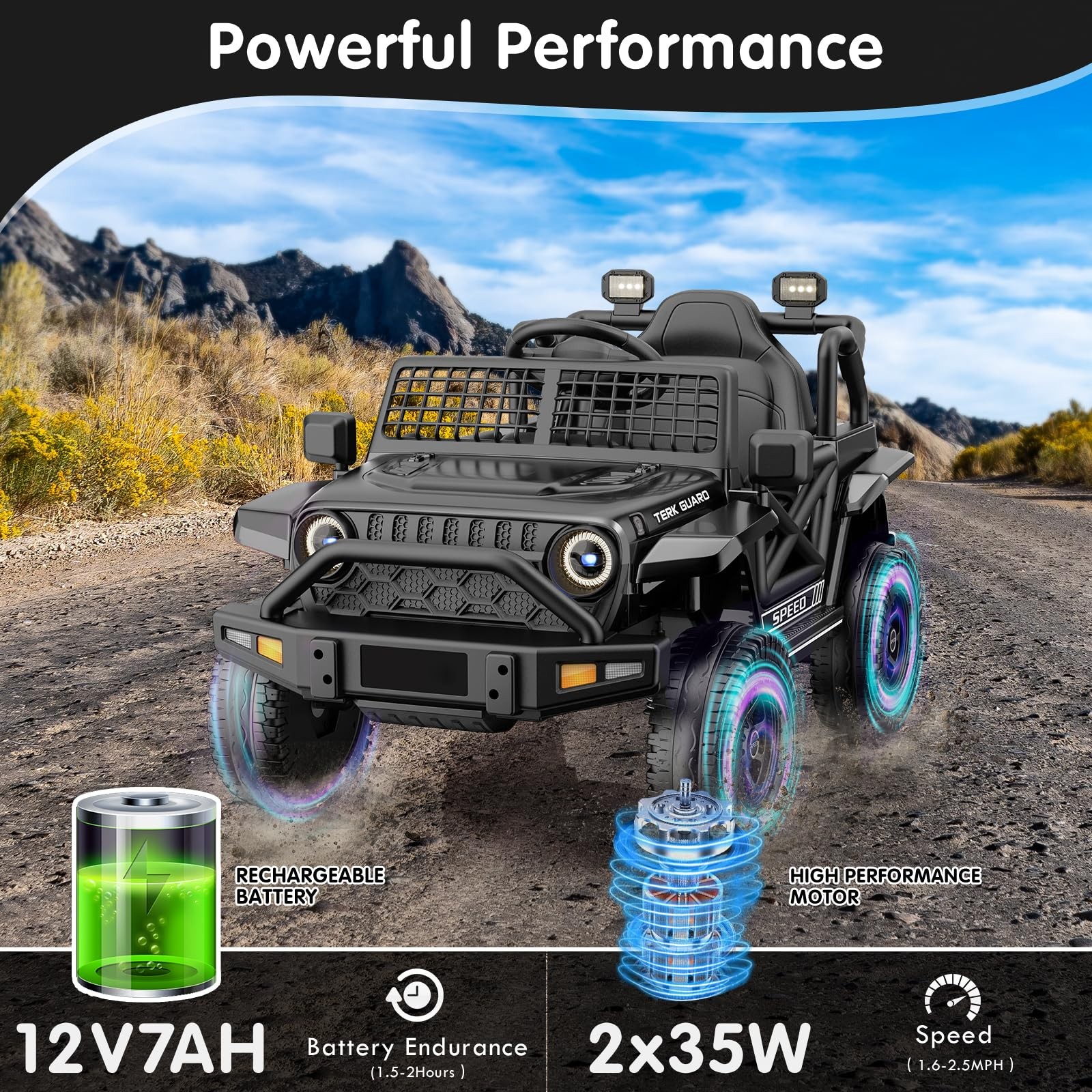 Carro Electrico Para Niños De 3 A 5 Años Montar Manejar Y Jugar Con Luces New US