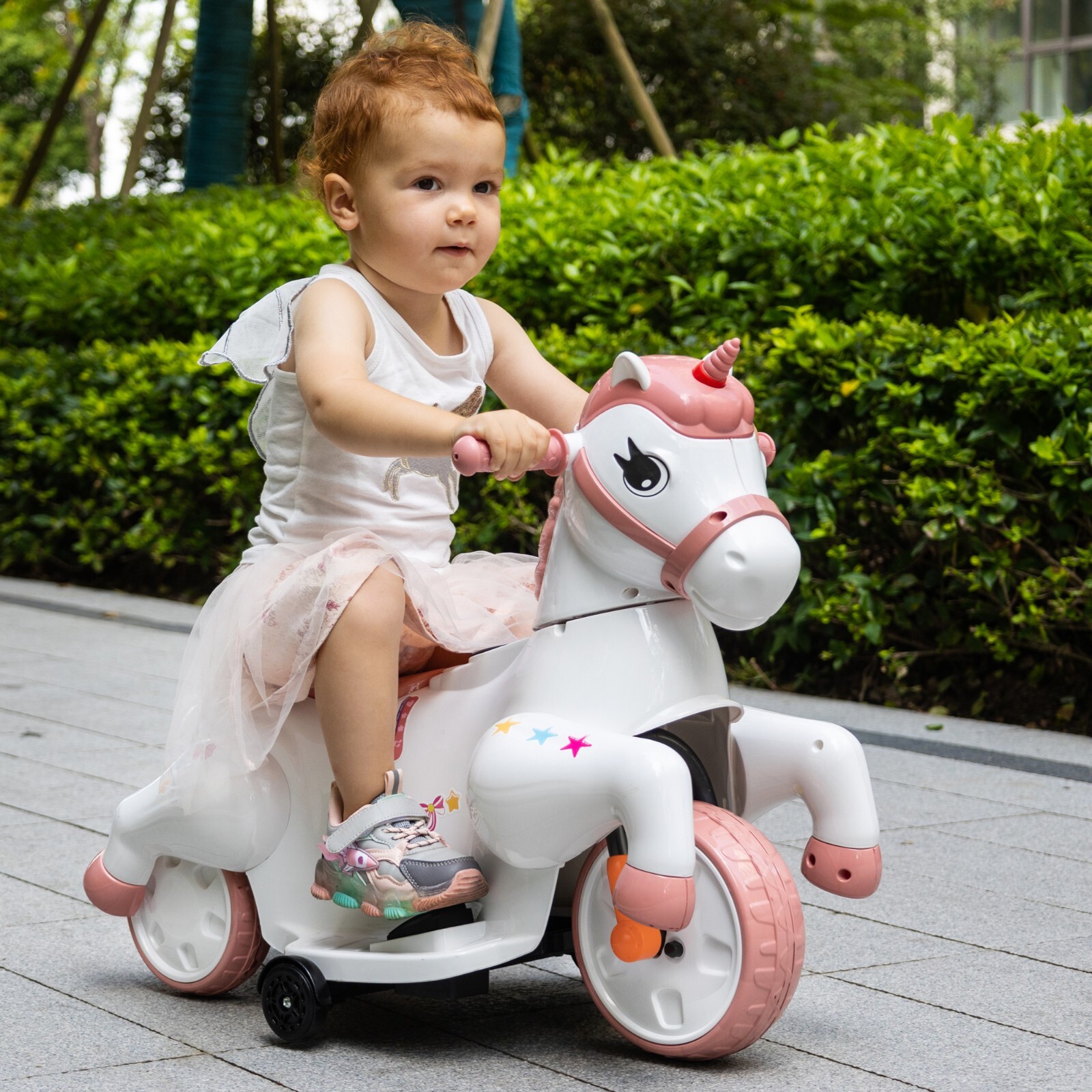 6V Kids Ride on Unicorn Toys with Music & Rechargeable Battery for Toddler