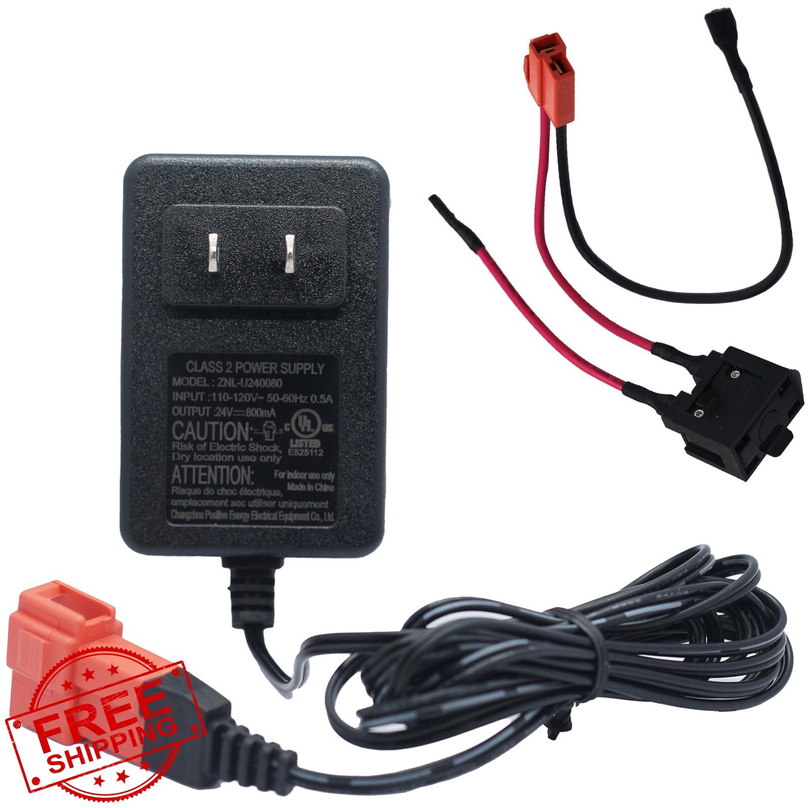 24V Charger for Ride on Toys Car Battery Wire Harness Kids Electric Ford Bronco
