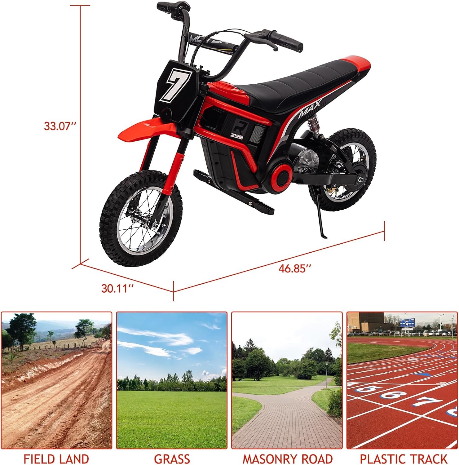 ✨24v Kids Electric Dirt Bike, 350 w Off-Road Motocross Bike with Shockproof Susp