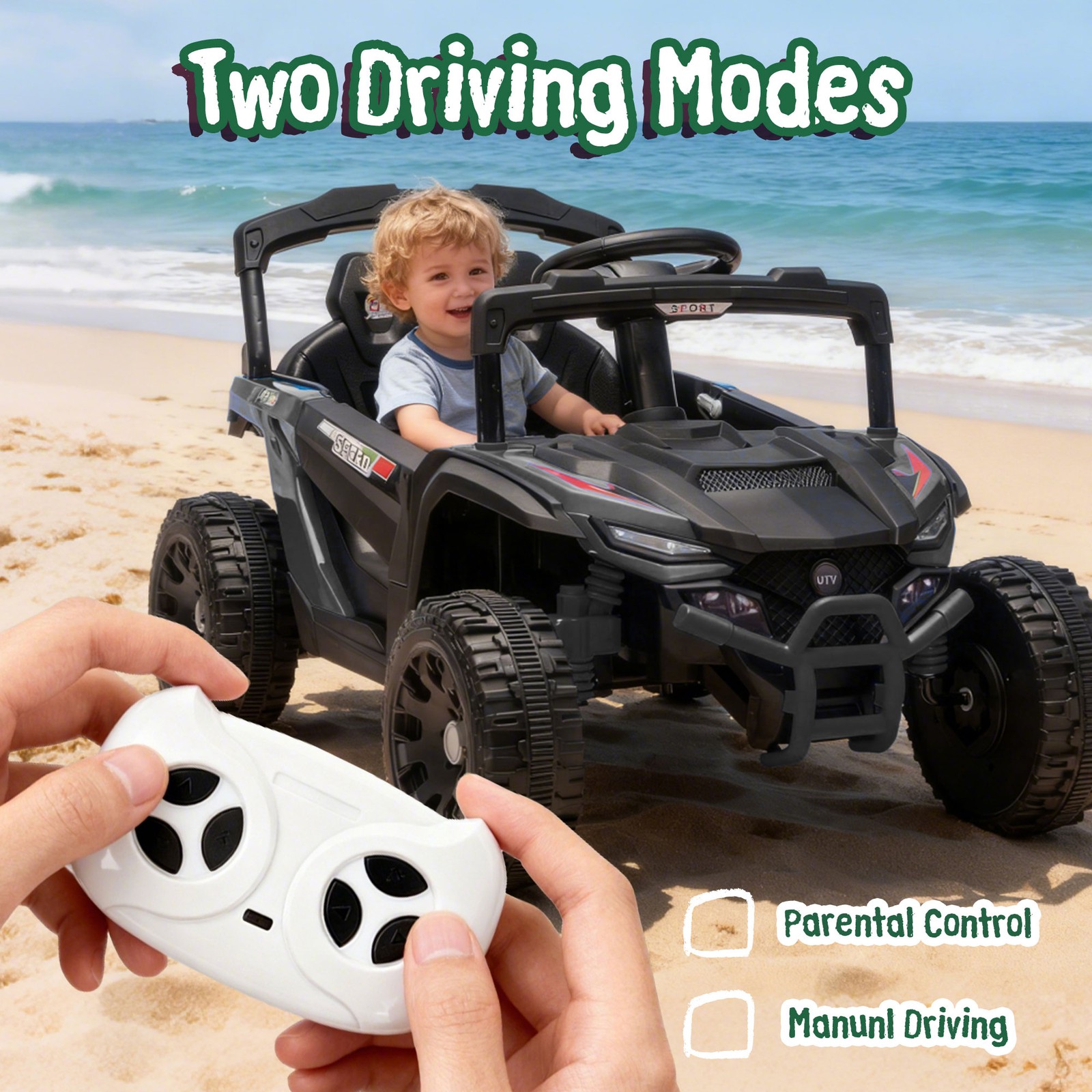 24V Kids ride on UTV W/ 2.4G PC,80W*2,Four-wheel suspension for Kids Aged 3-5