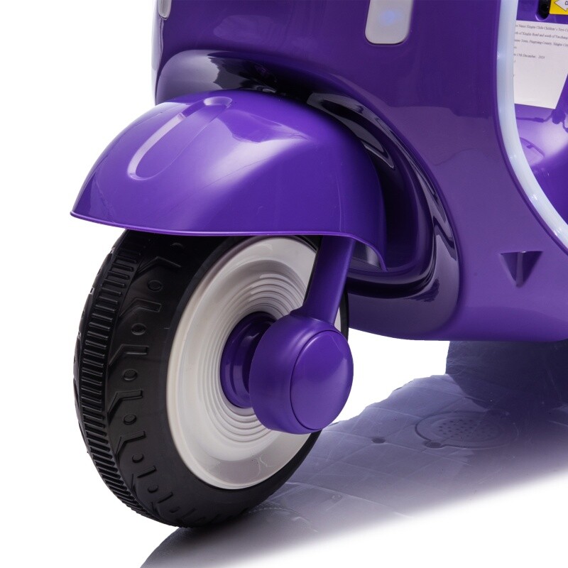 12V Kids Ride On Three-Wheel Electric Motorcycle W/Bluetooth Music For 3-6 Years