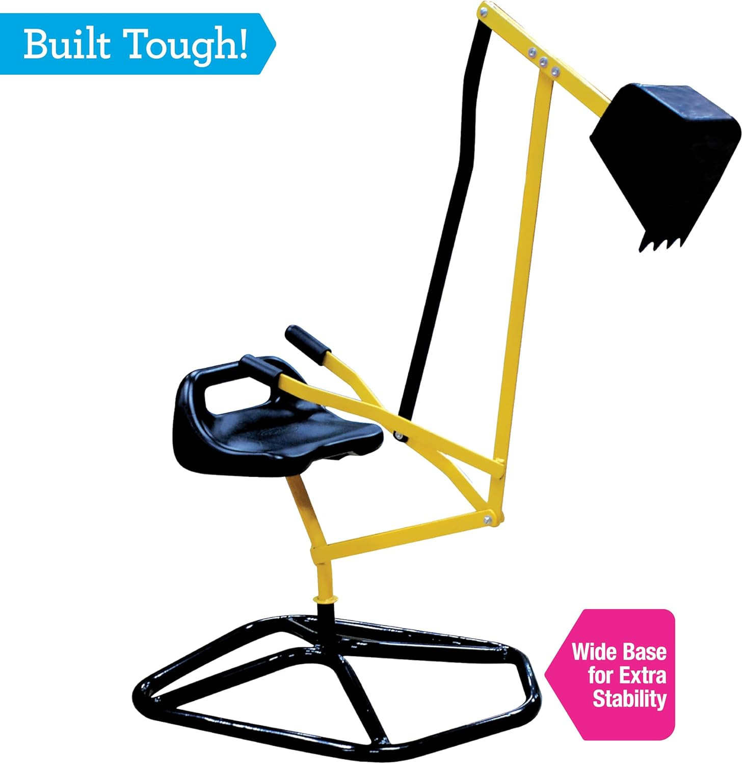 Crane Digger Toy- Ride on W Safer Stabilizing Base- Kid Outdoor Digging Excavato