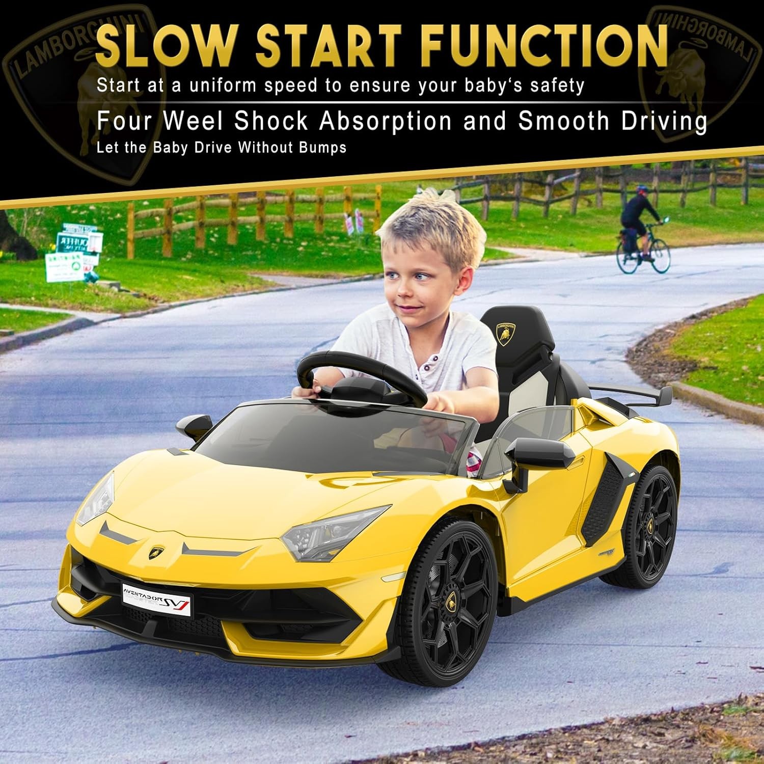 12V Ride On Car Land Rover Kids Electric Car Red with Remote Control Lamborghini