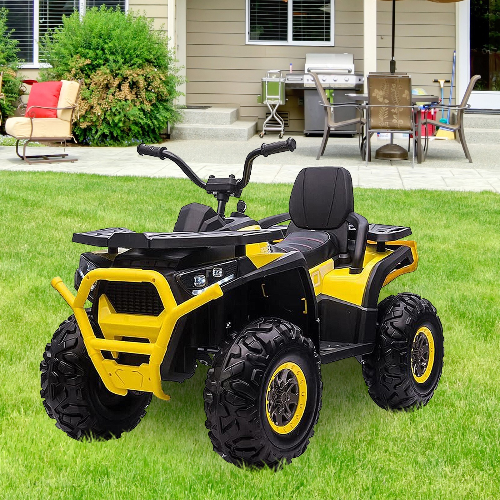 VILOBOS Ride On ATV Powered Kids Car Toy 12V Battery 4-Wheeler Music Light Boys