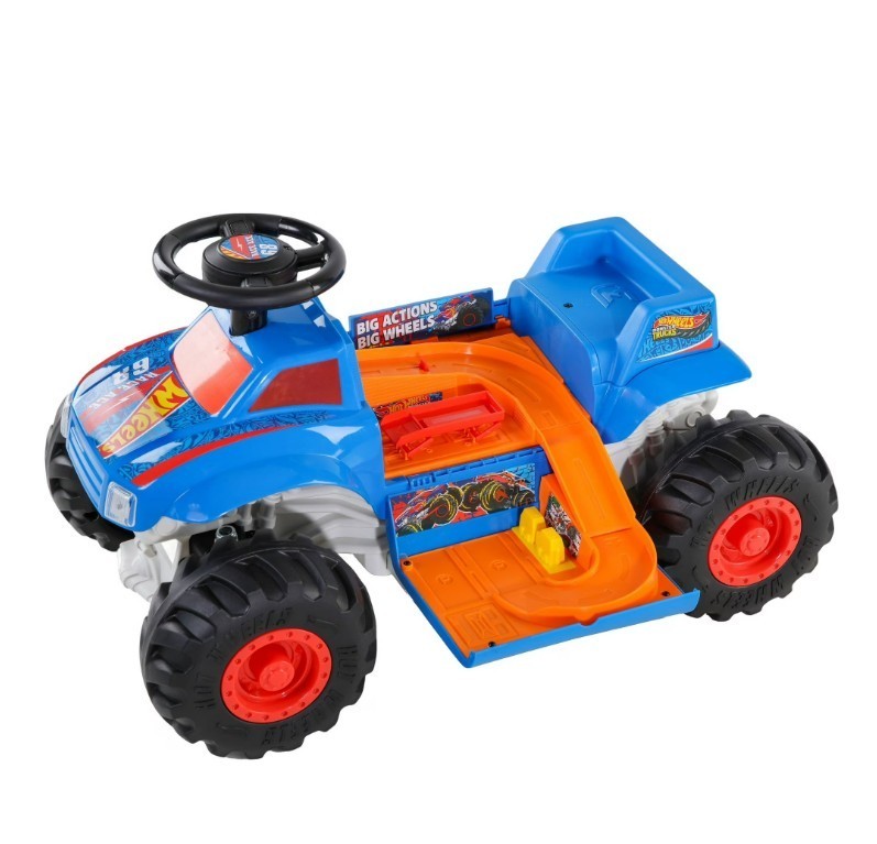 Dynacraft Hot Wheels Monster Truck 6V Ride-On,Blue/Red, Ages 1.5-3 Years,1 Count