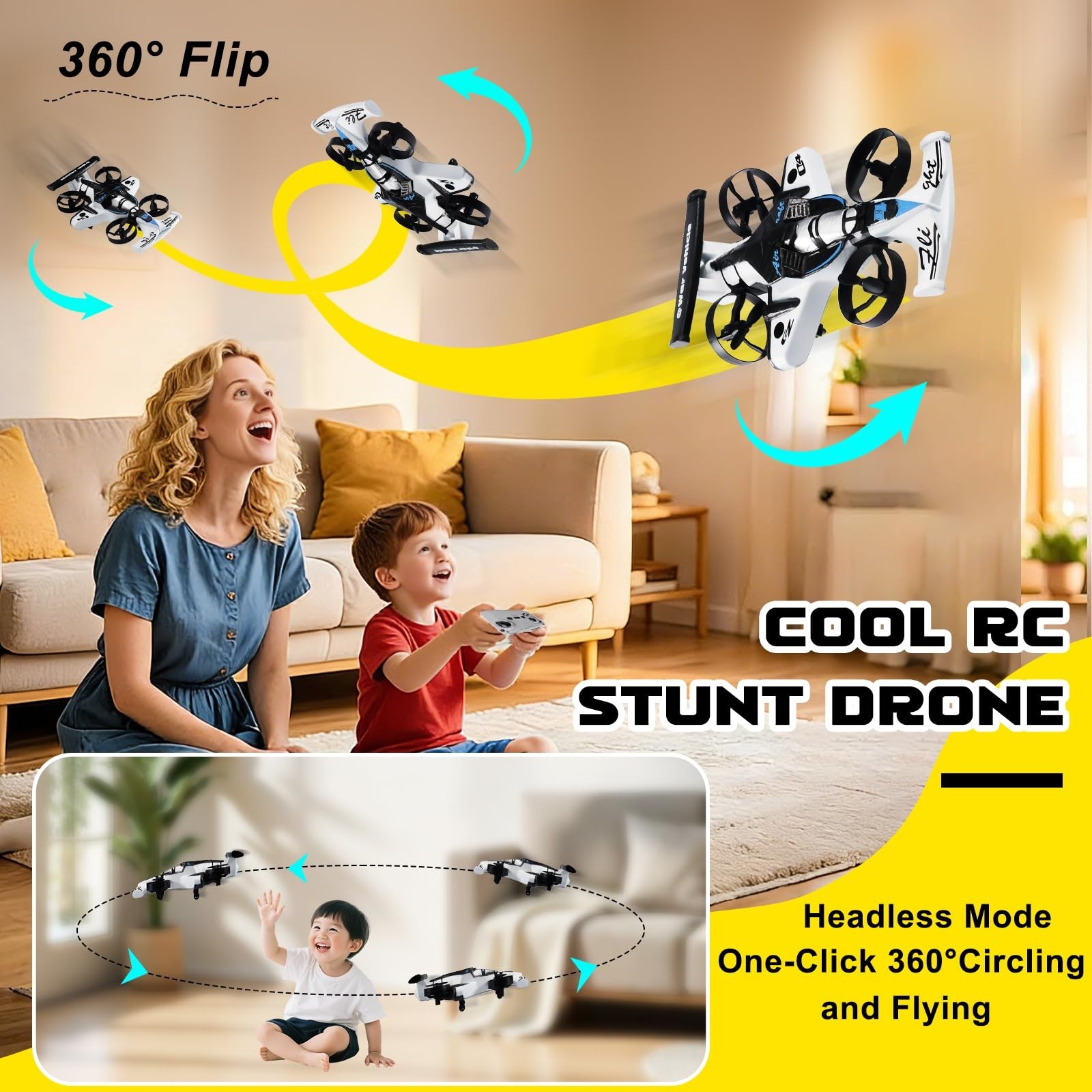 2-in-1 Flying Car & Stunt Drone, Racing Drift Aircraft，2in1 RC Quadcopter