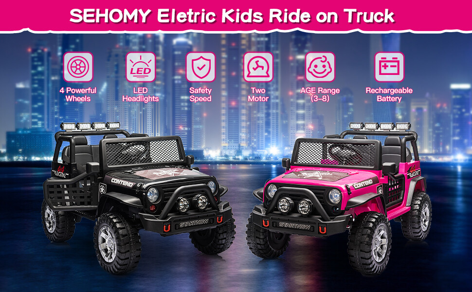 12V Kids Ride On Jeep Car Electric Vehicle Truck Toy w/Remote Control Kids Gifts