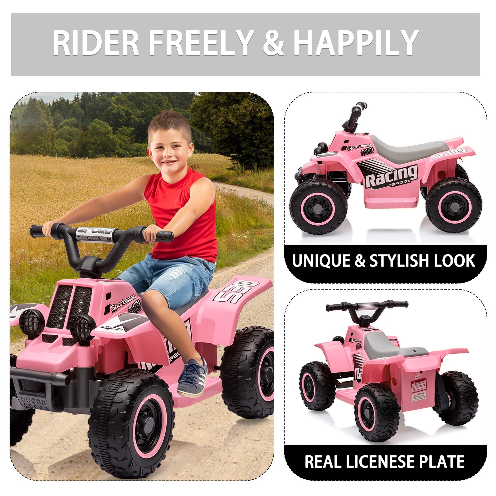 Garvee 6V Kids Ride On Electric ATV,Ride-On Toy for Toddlers 1-3 Boys & Girls