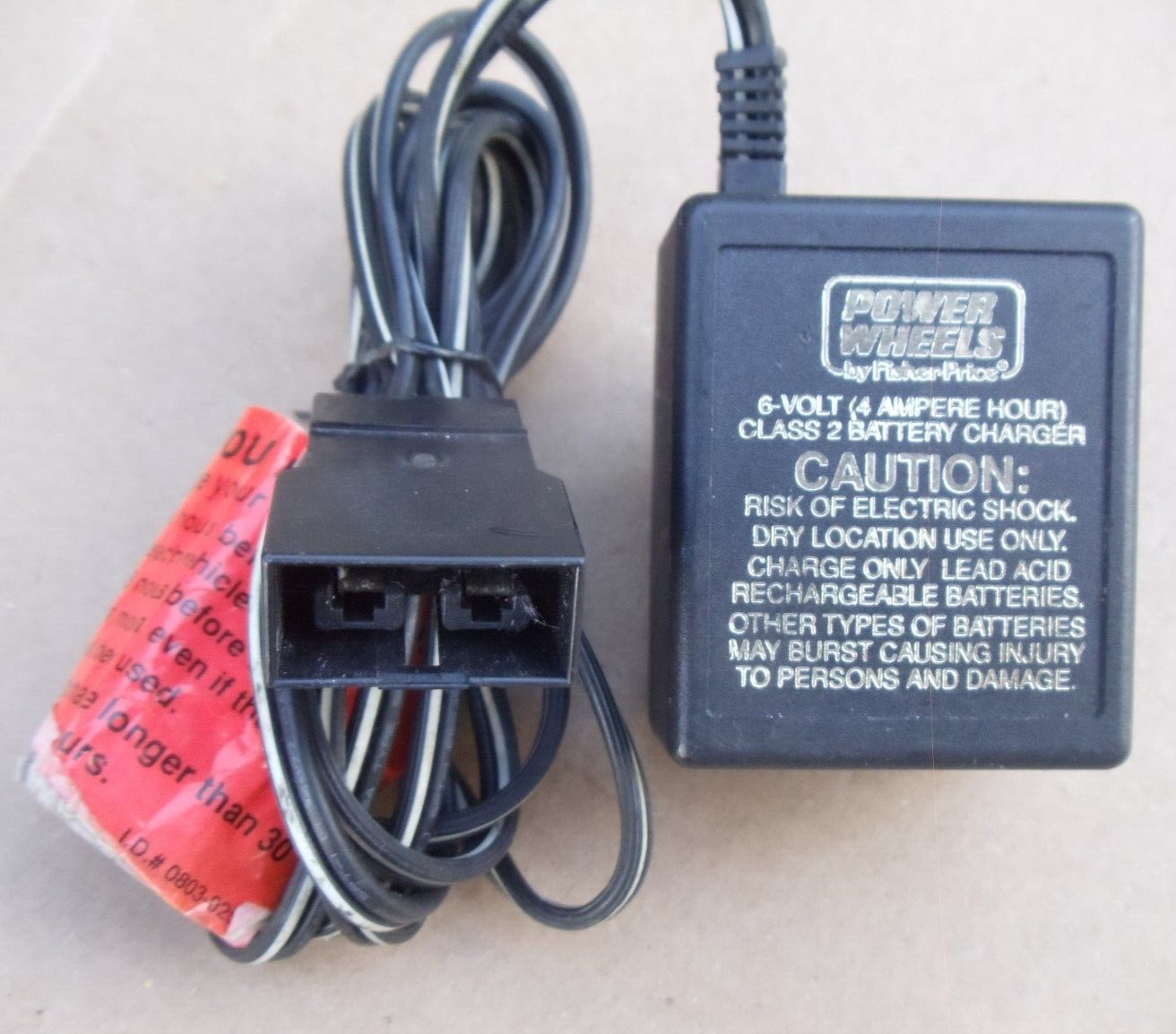 Fisher Price 6V Power Wheels Adapter Battery Charger 040135 00801-0976
